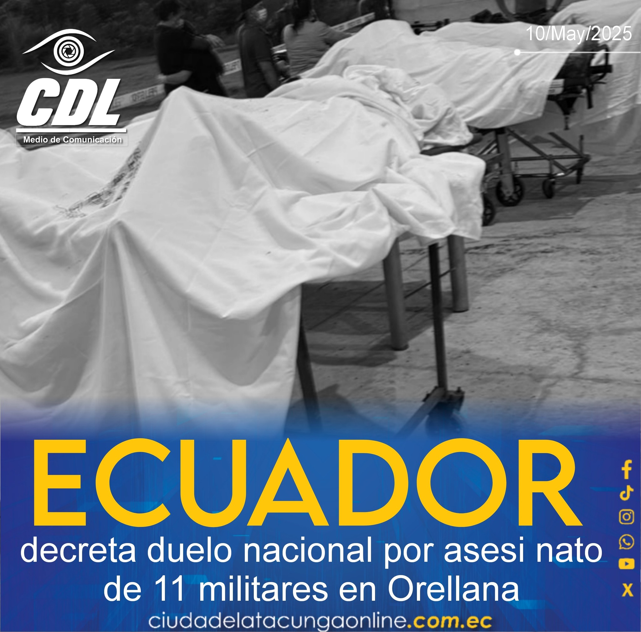 Ecuador decreta duelo nacional por asesinato de 11 militares en Orellana