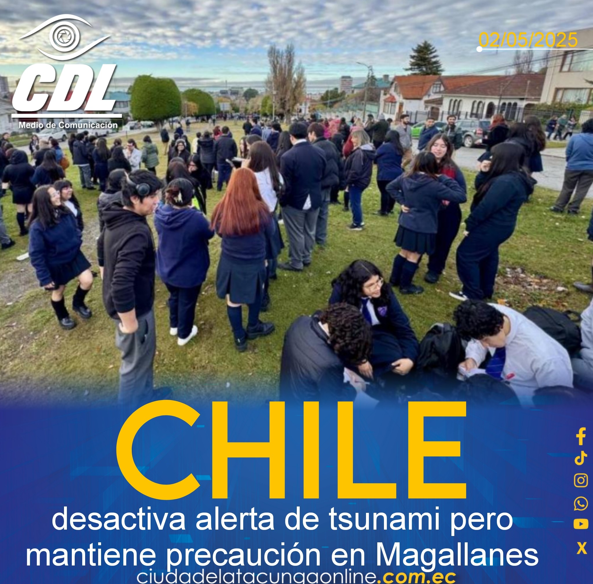 Chile desactiva alerta de tsunami pero mantiene precaución en Magallanes.