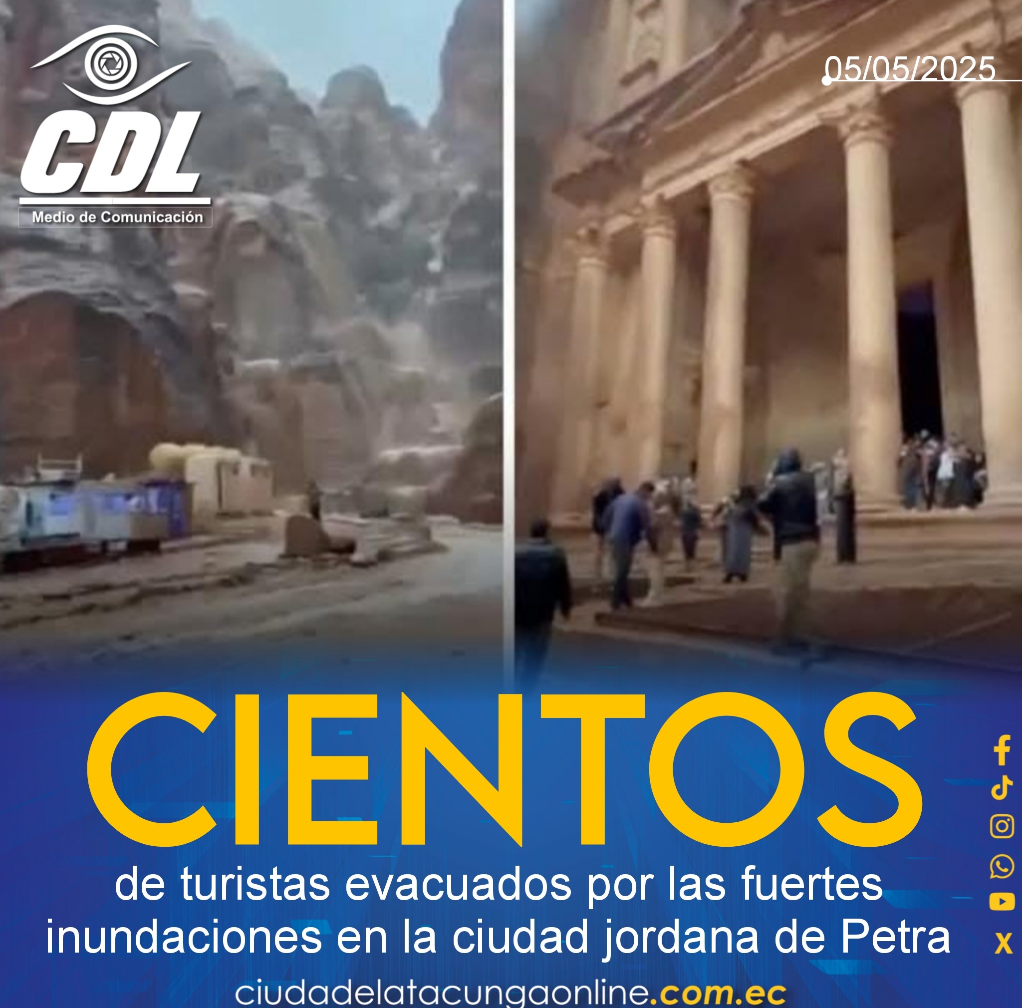Cientos de turistas evacuados por las fuertes inundaciones en la ciudad jordana de Petra