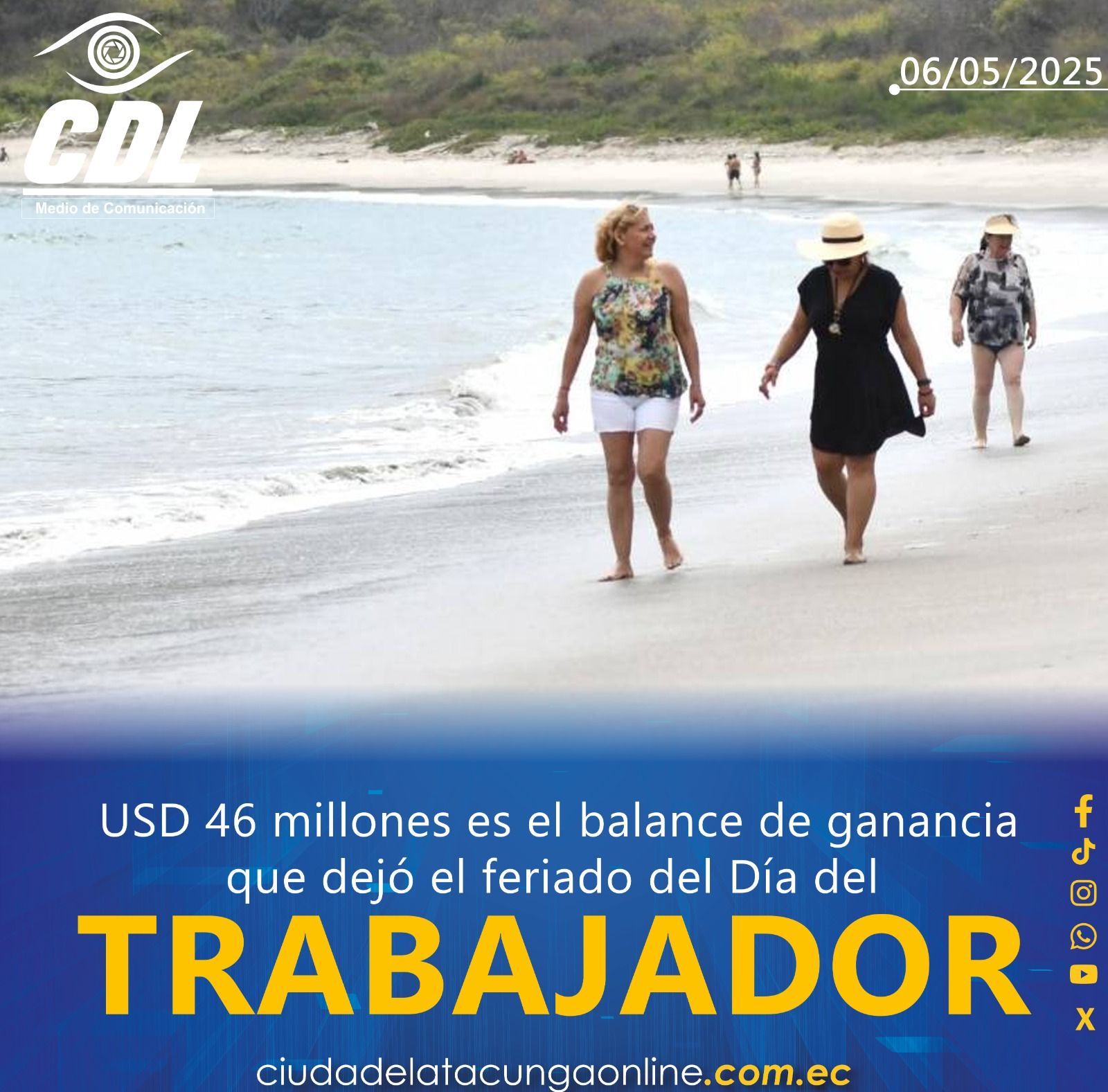 USD 46 millones es el balance de ganancia que dejó el feriado del Día del Trabajador, según el Ministerio de Turismo