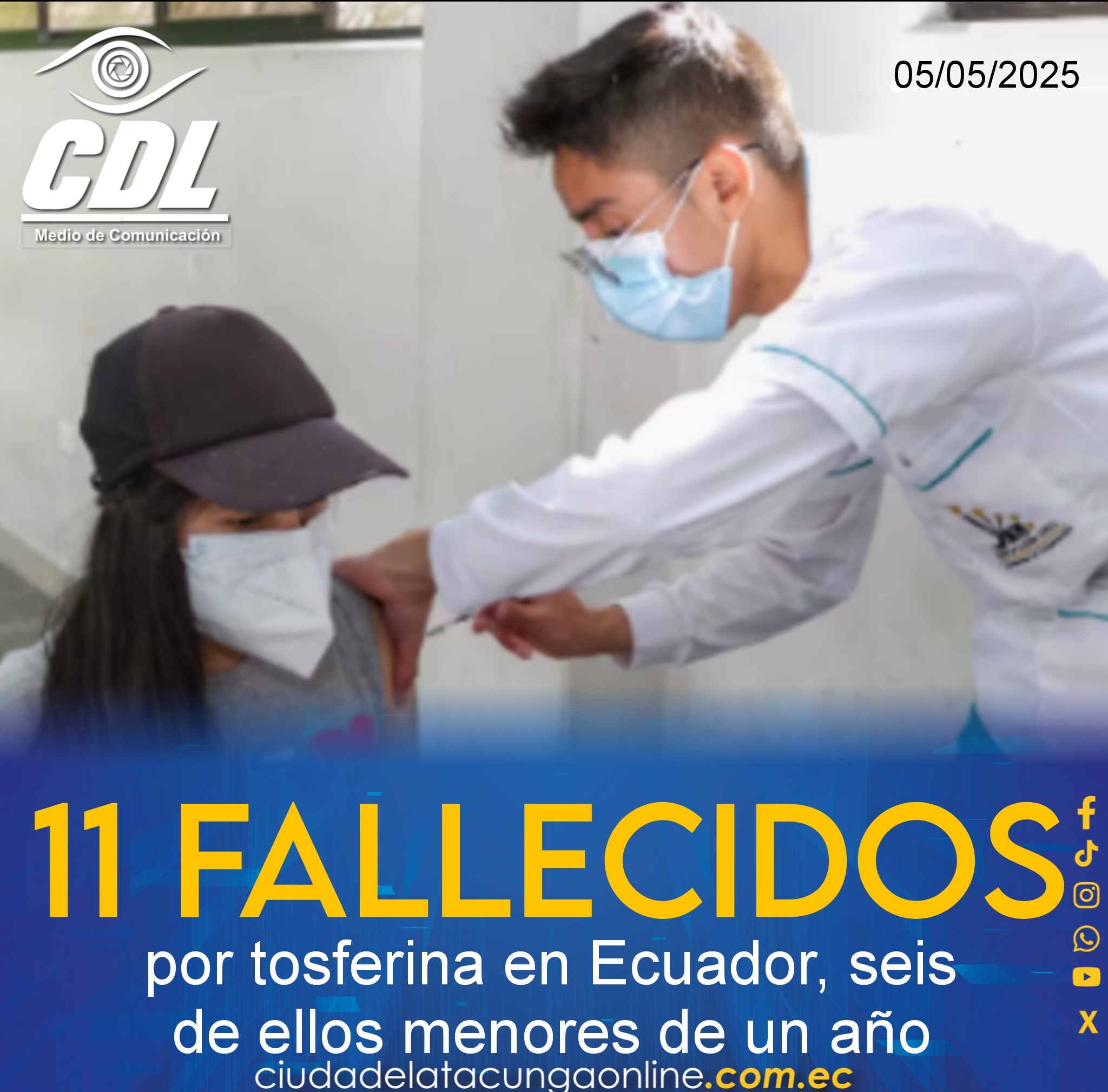 11 fallecidos por tosferina en Ecuador, seis de ellos menores de un año