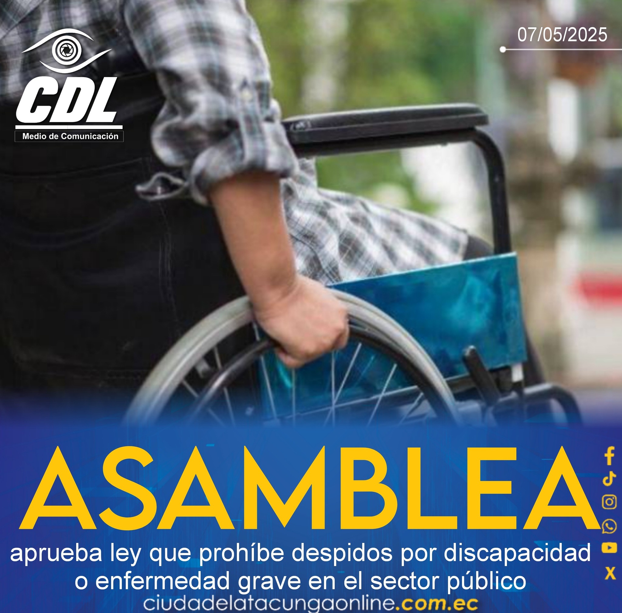 Asamblea aprueba ley que prohíbe despidos por discapacidad o enfermedad grave en el sector público