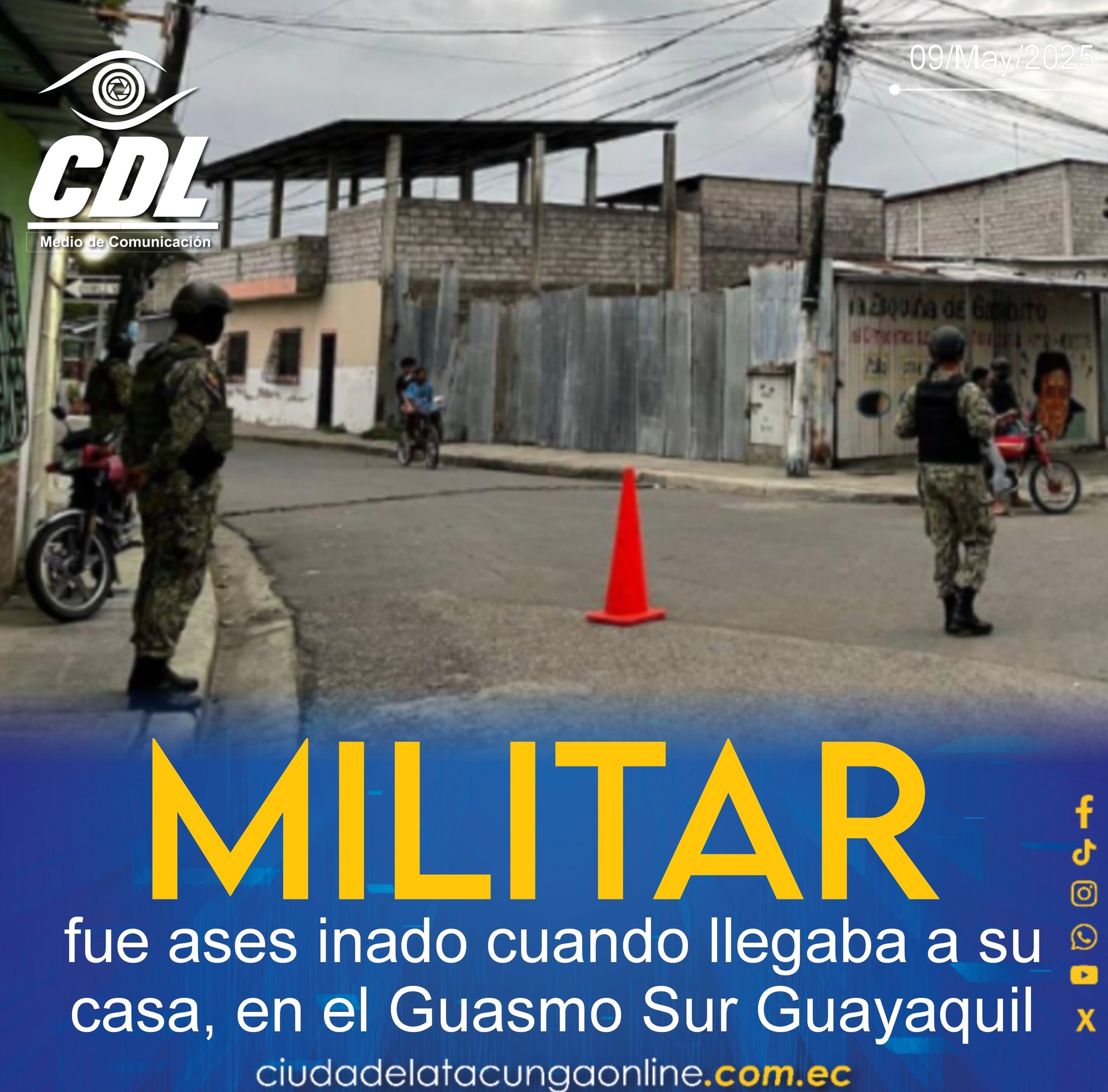 Un militar fue ases inado cuando llegaba a su casa, en el Guasmo Sur Guayaquil