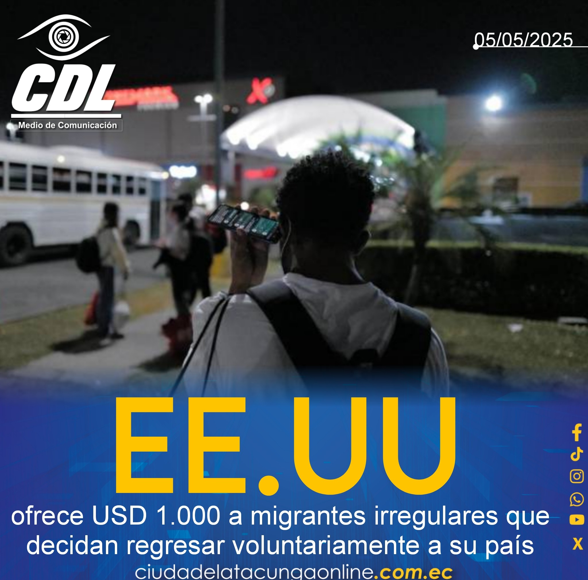 Estados Unidos ofrece USD 1.000 a migrantes irregulares que decidan regresar voluntariamente a su país