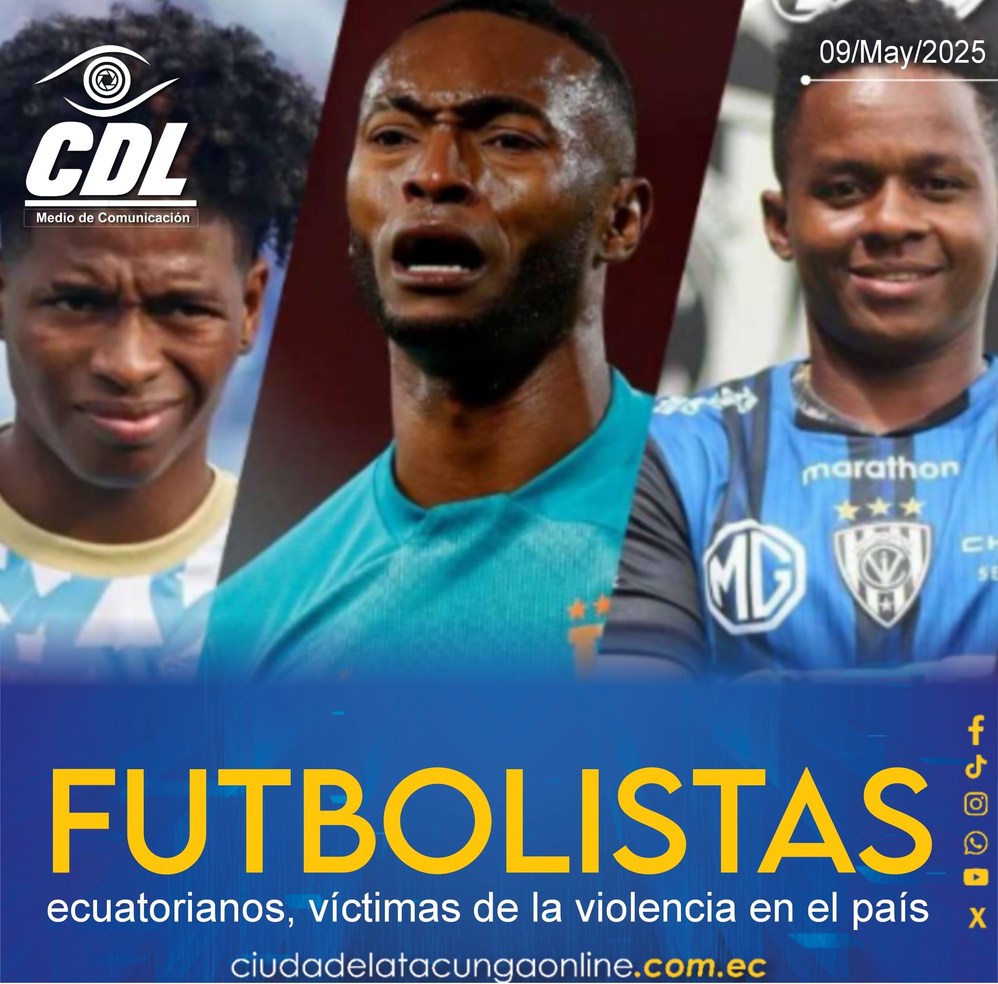 Futbolistas ecuatorianos, víctimas de la violencia en el país