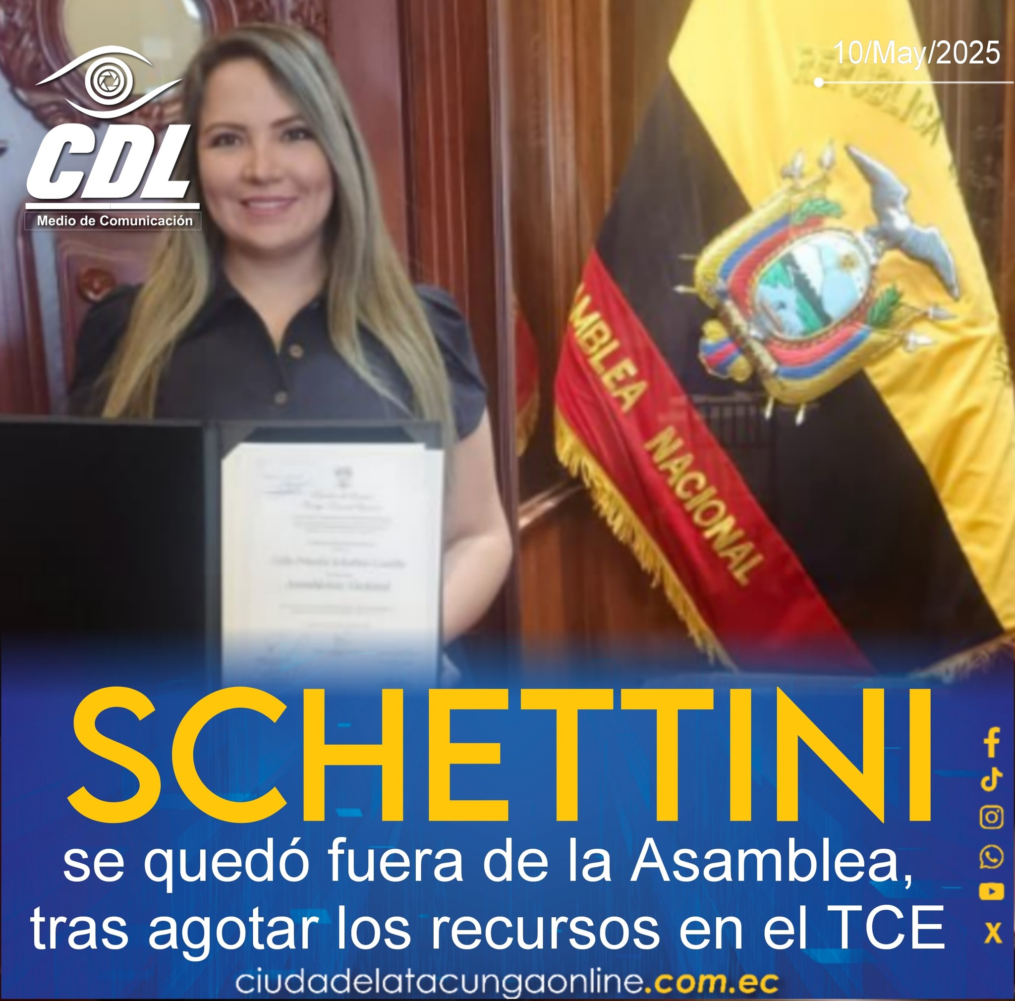 Priscila Schettini se quedó fuera de la Asamblea, tras agotar los recursos en el TCE