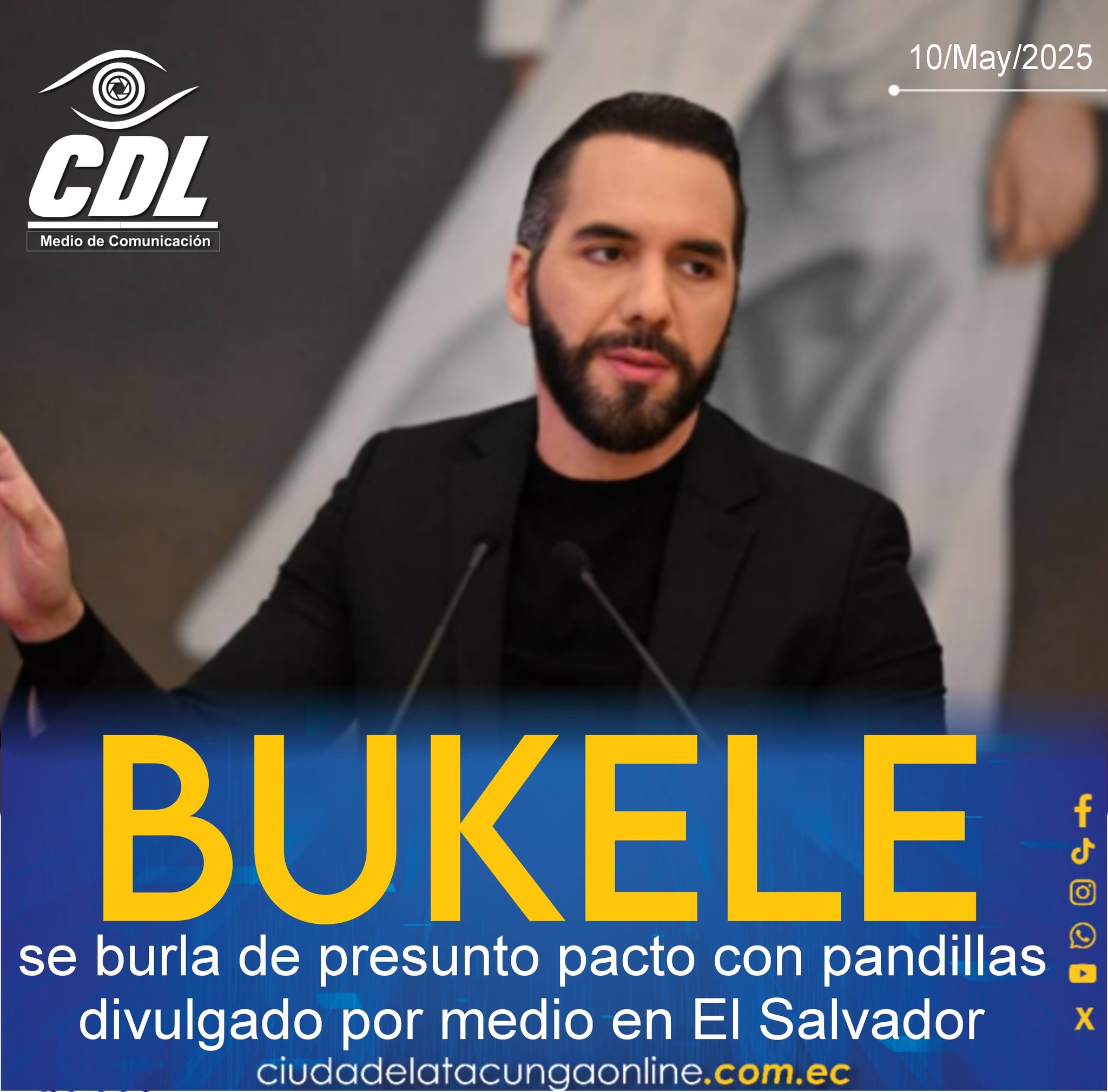 Bukele se burla de presunto pacto con pandillas divulgado por medio en El Salvador