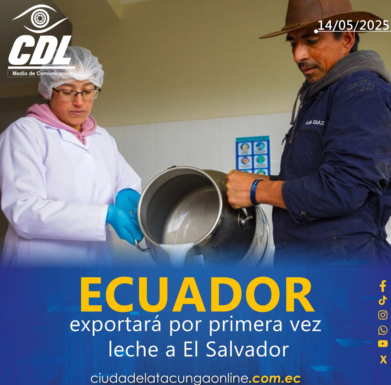 Ecuador exportará por primera vez leche a El Salvador