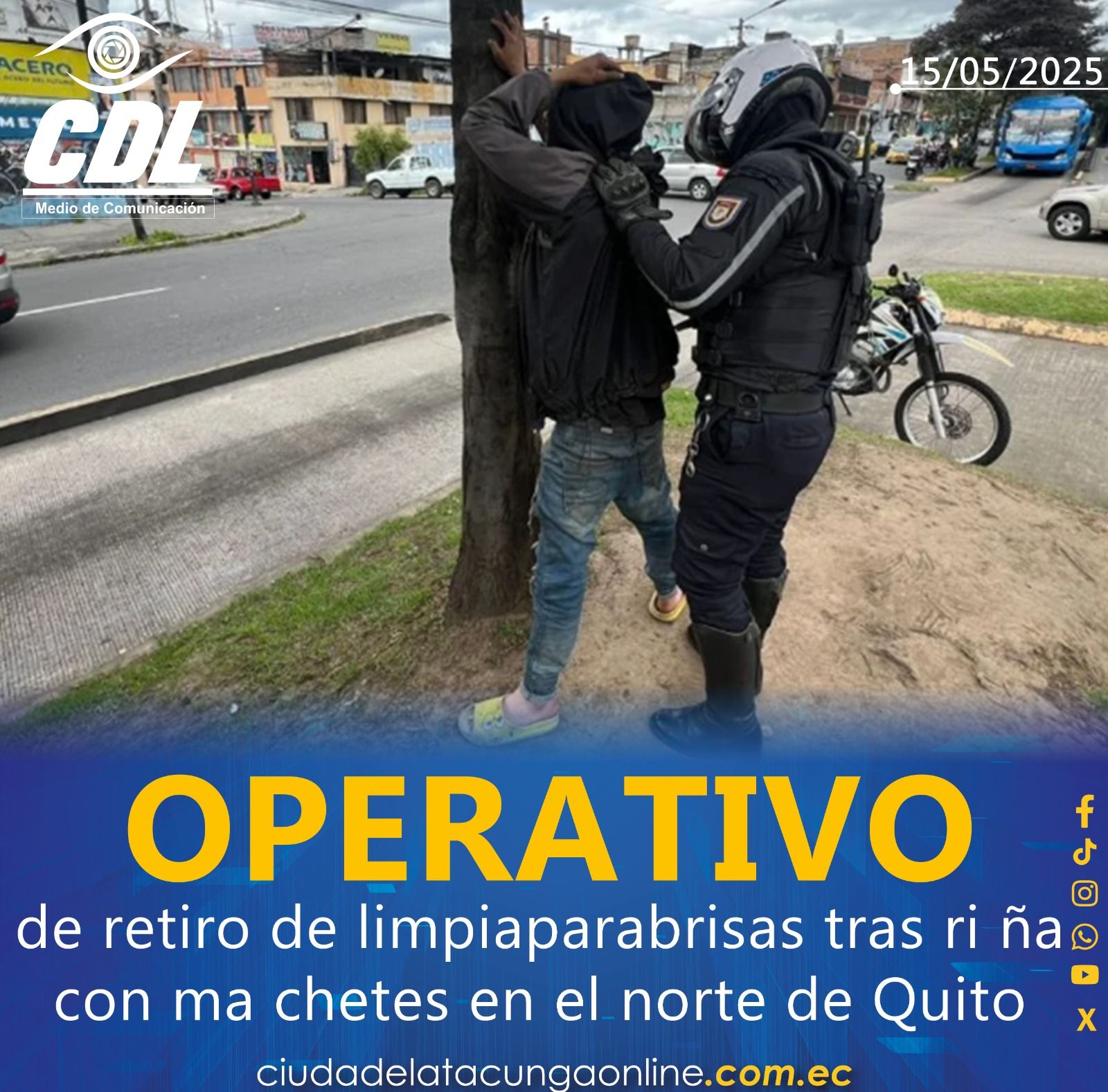 Operativo de retiro de limpiaparabrisas tras riña con machetes en el norte de Quito