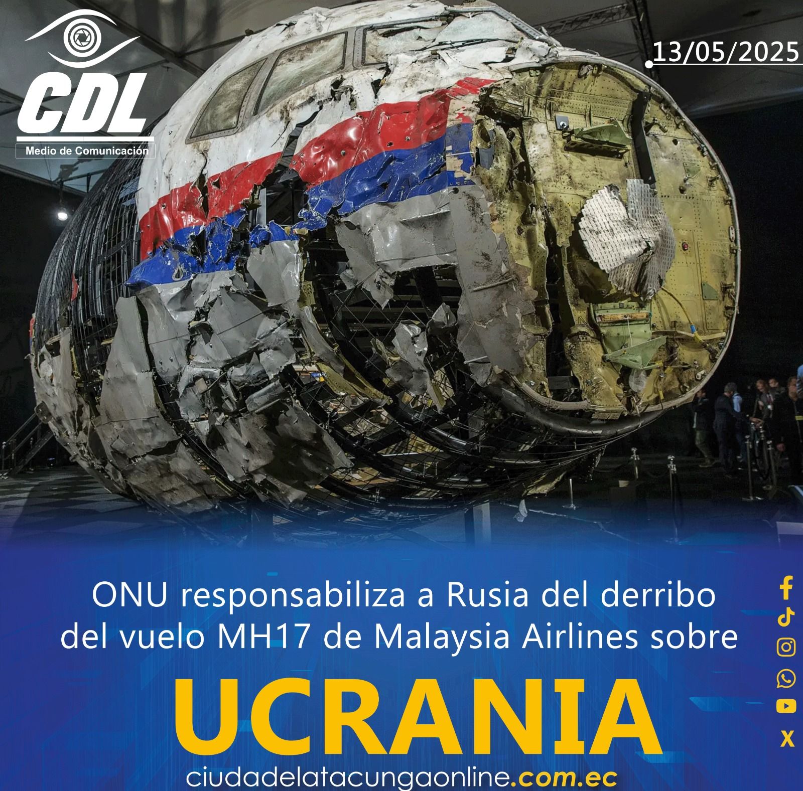 Organismo de la ONU responsabiliza a Rusia del derribo del vuelo MH17 de Malaysia Airlines sobre Ucrania
