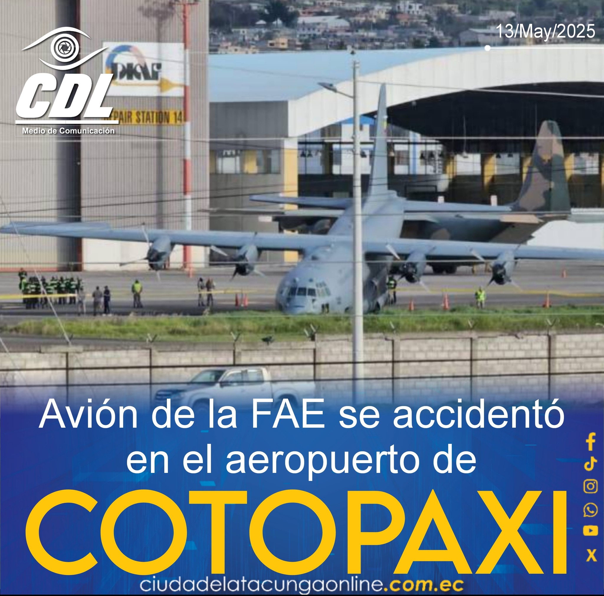 Un avión de la FAE se accidentó en el aeropuerto de Cotopaxi