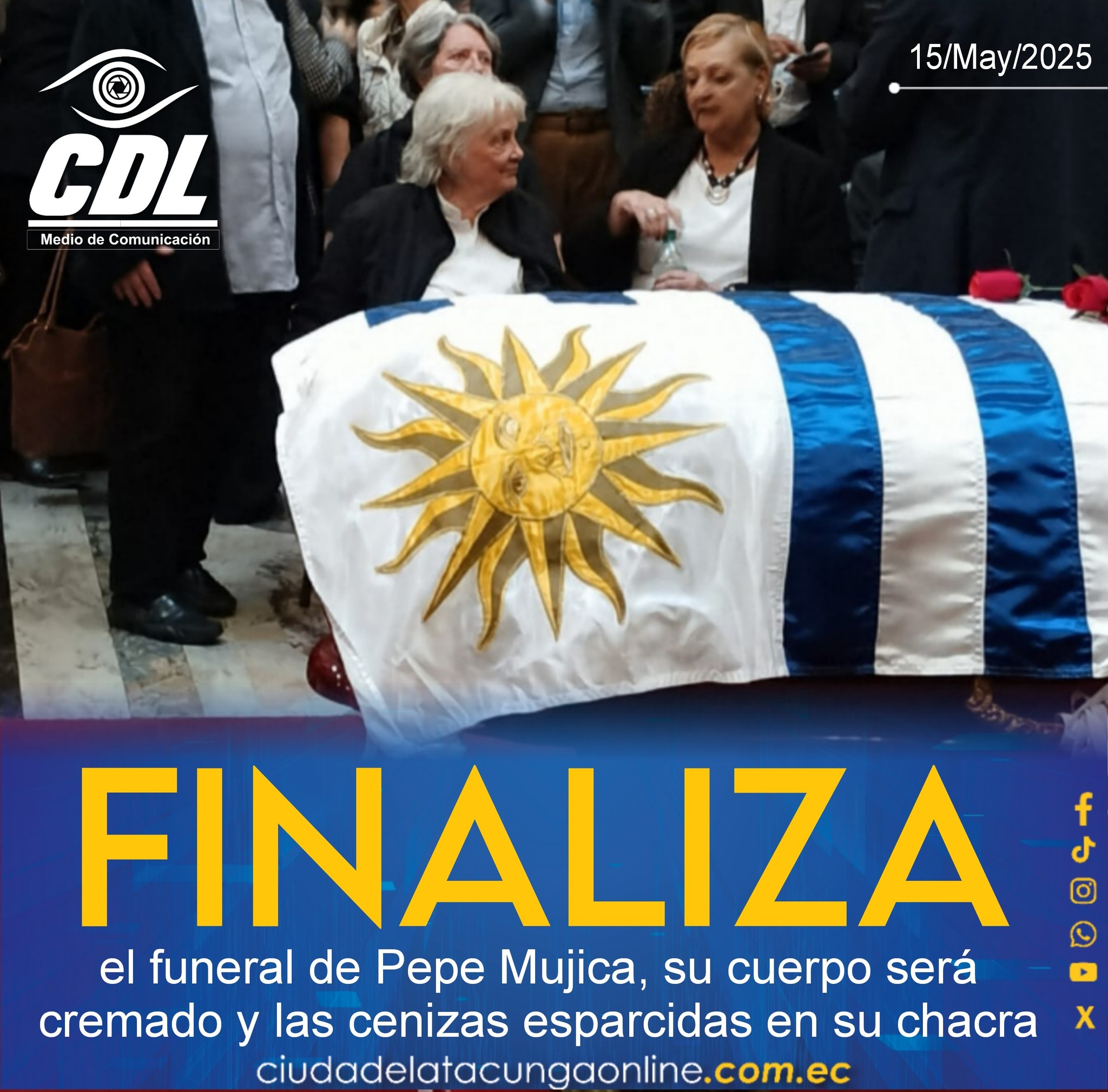 Finaliza el funeral de Pepe Mujica, su cuerpo será cremado y las cenizas esparcidas en su chacra