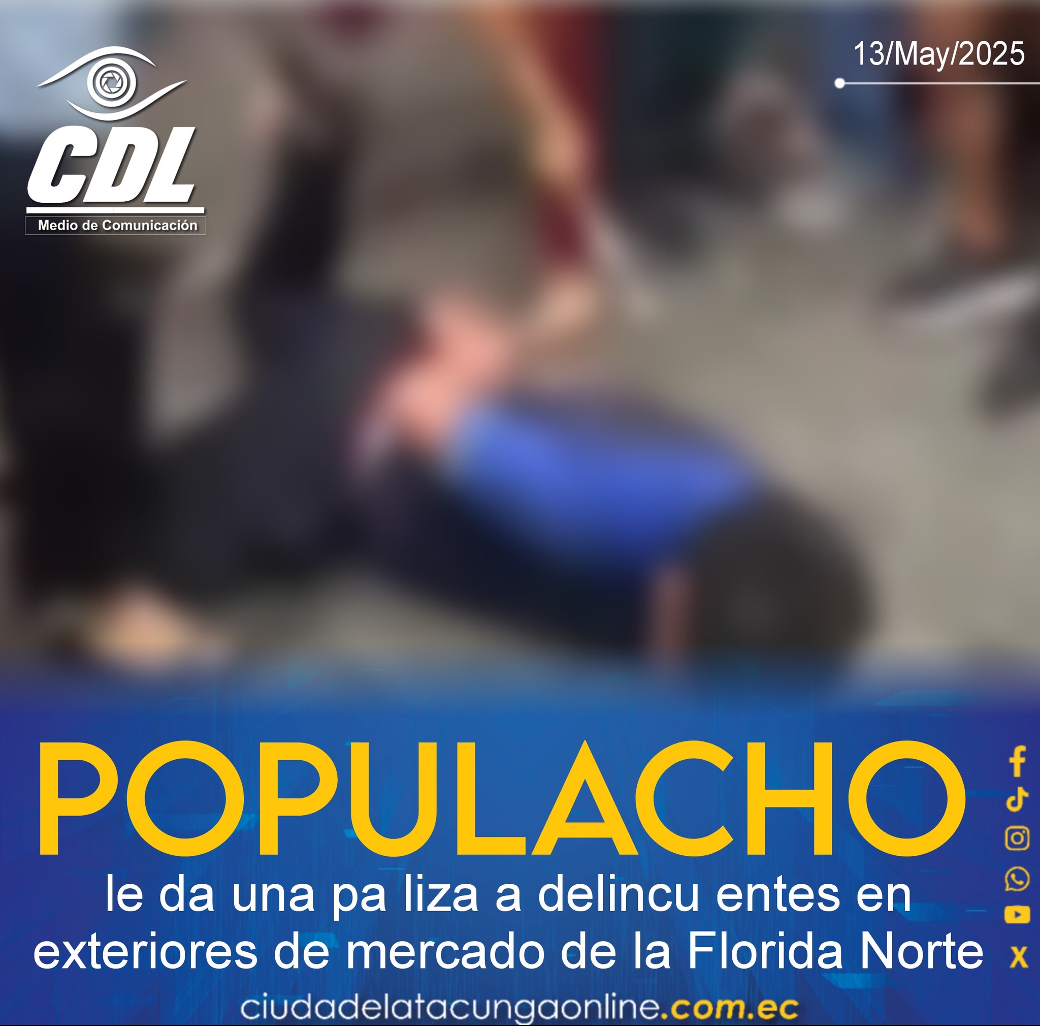 Guayaquil: Populacho le da una pa liza a delincu entes en exteriores de mercado de la Florida Norte