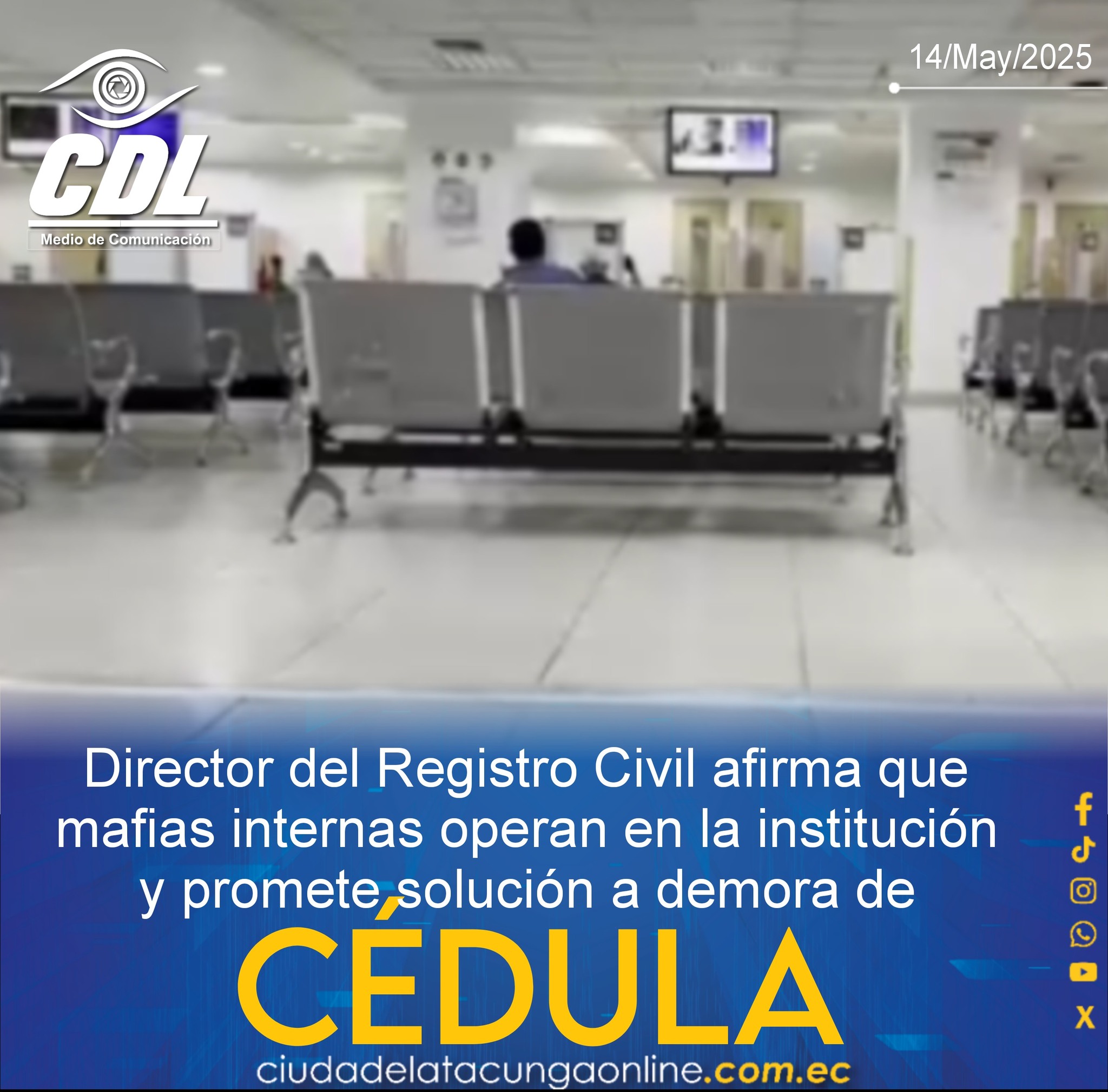 Director del Registro Civil afirma que mafias internas operan en la institución y promete solución a demora de cédulas