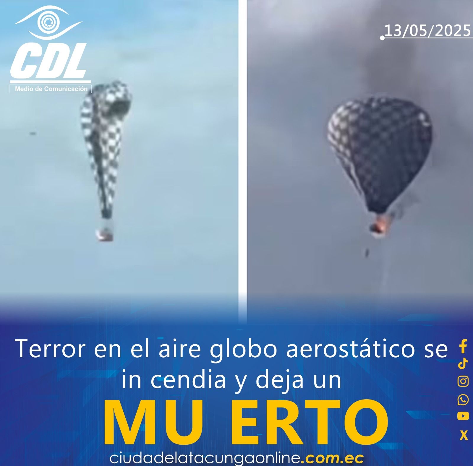 Terror en el aire: globo aerostático se incendia y deja un muerto