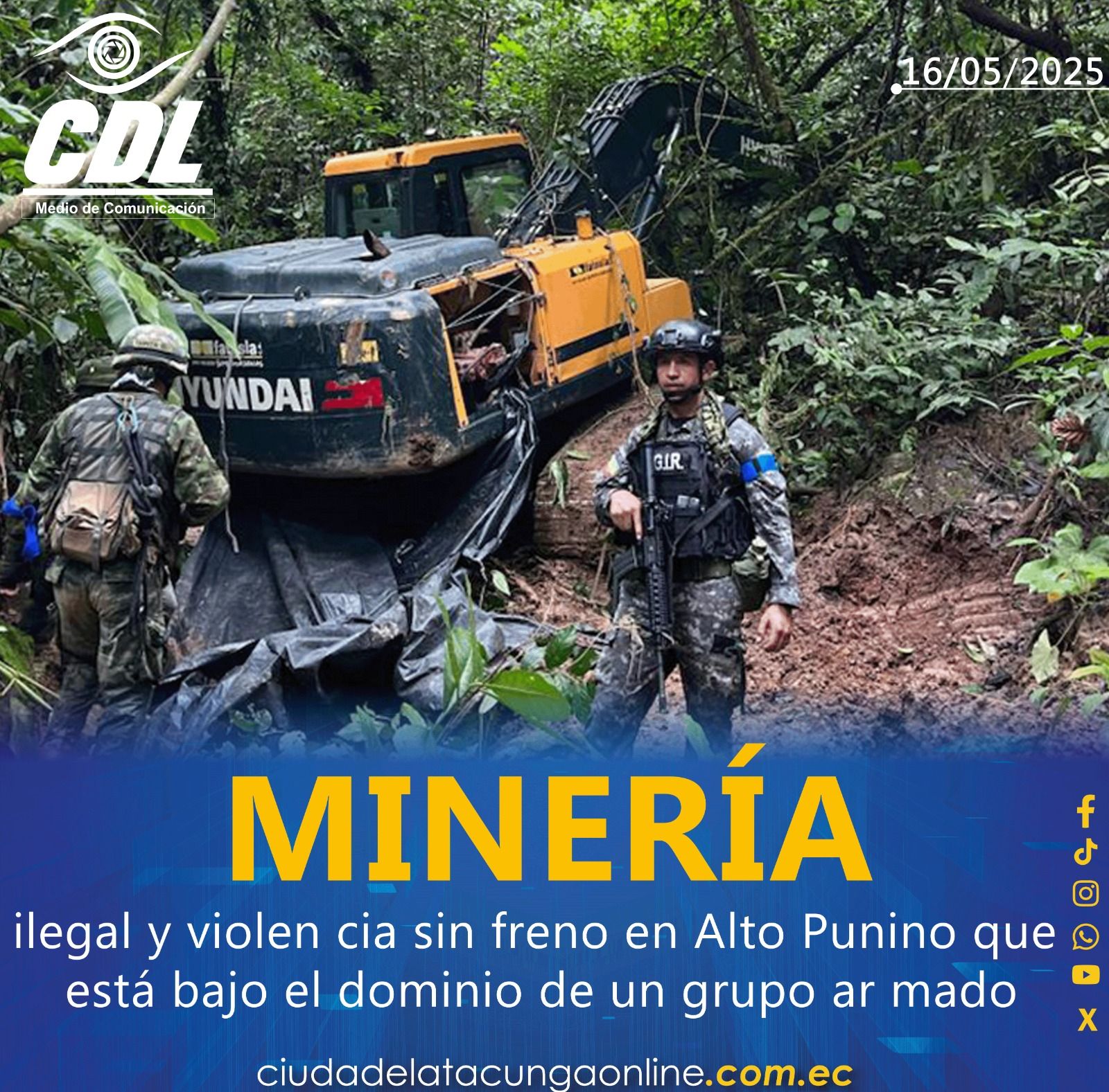 Minería ilegal y violencia sin freno en Alto Punino que está bajo el dominio de un grupo armado