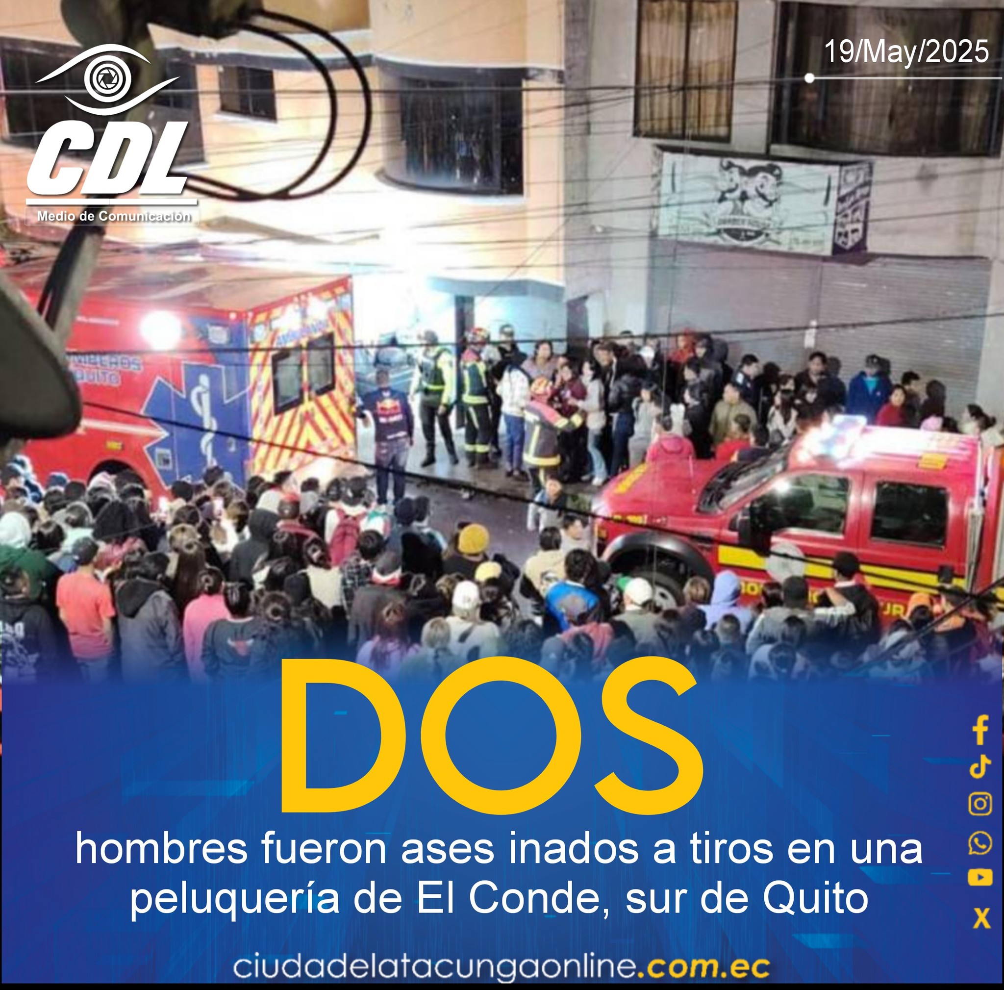 Dos hombres fueron ases inados a tiros en una peluquería de El Conde, sur de Quito