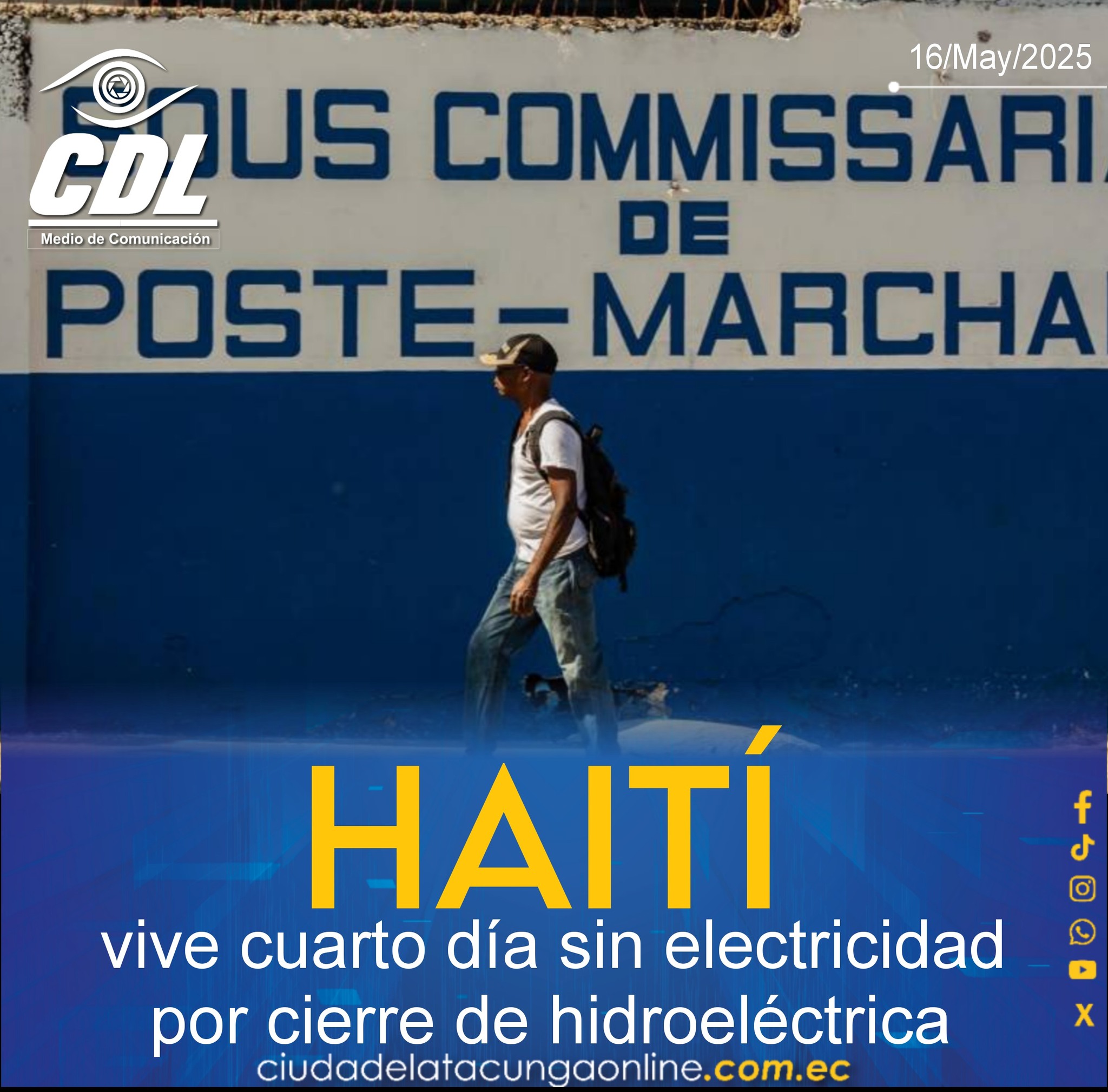 Haití vive cuarto día sin electricidad por cierre de hidroeléctrica