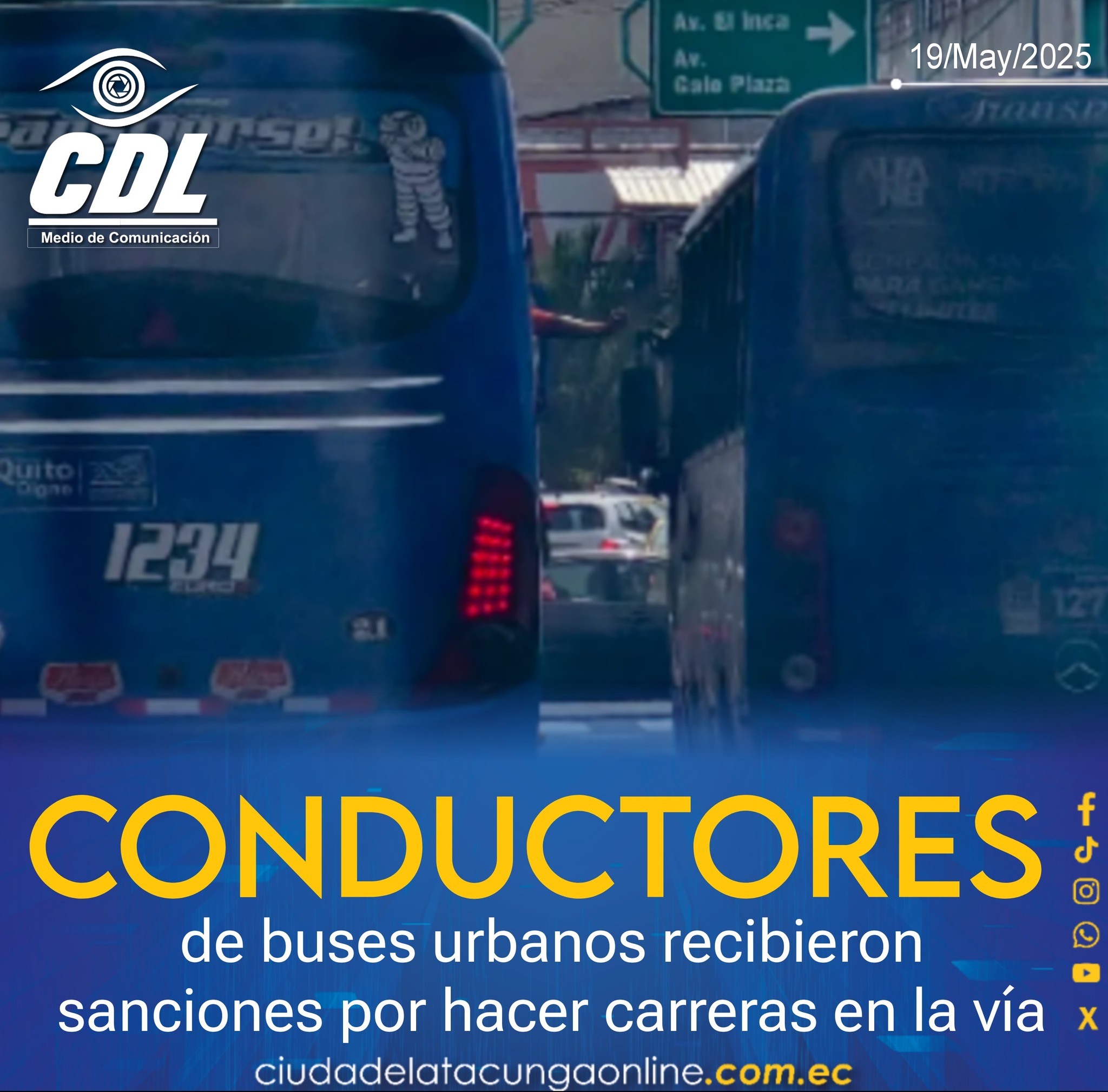 Conductores de buses urbanos recibieron sanciones por hacer carreras en la vía