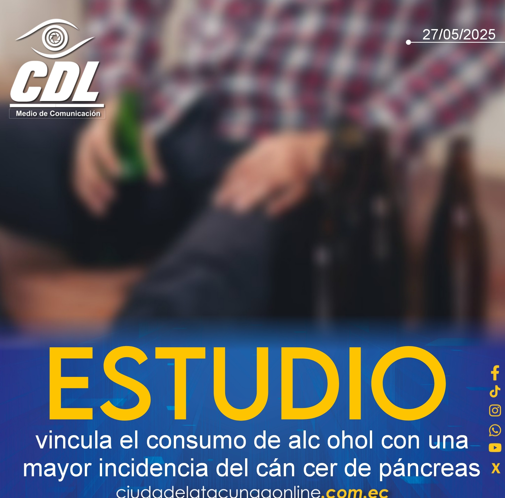 Un estudio vincula el consumo de alcohol con una mayor incidencia del cáncer de páncreas