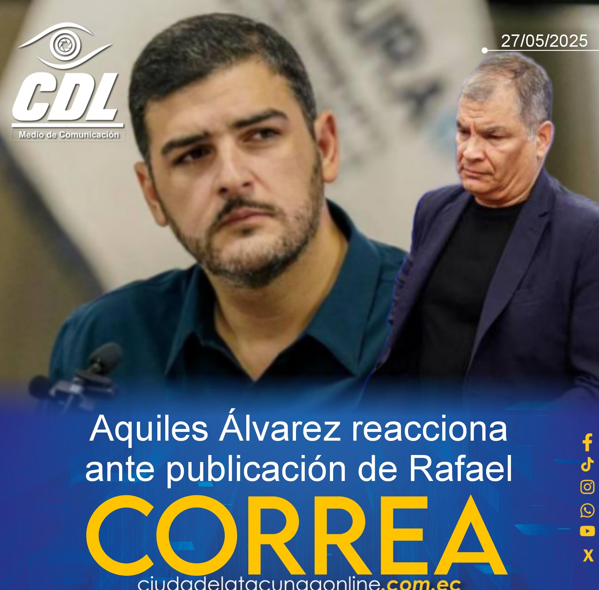 Aquiles Álvarez reacciona ante publicación de Rafael Correa