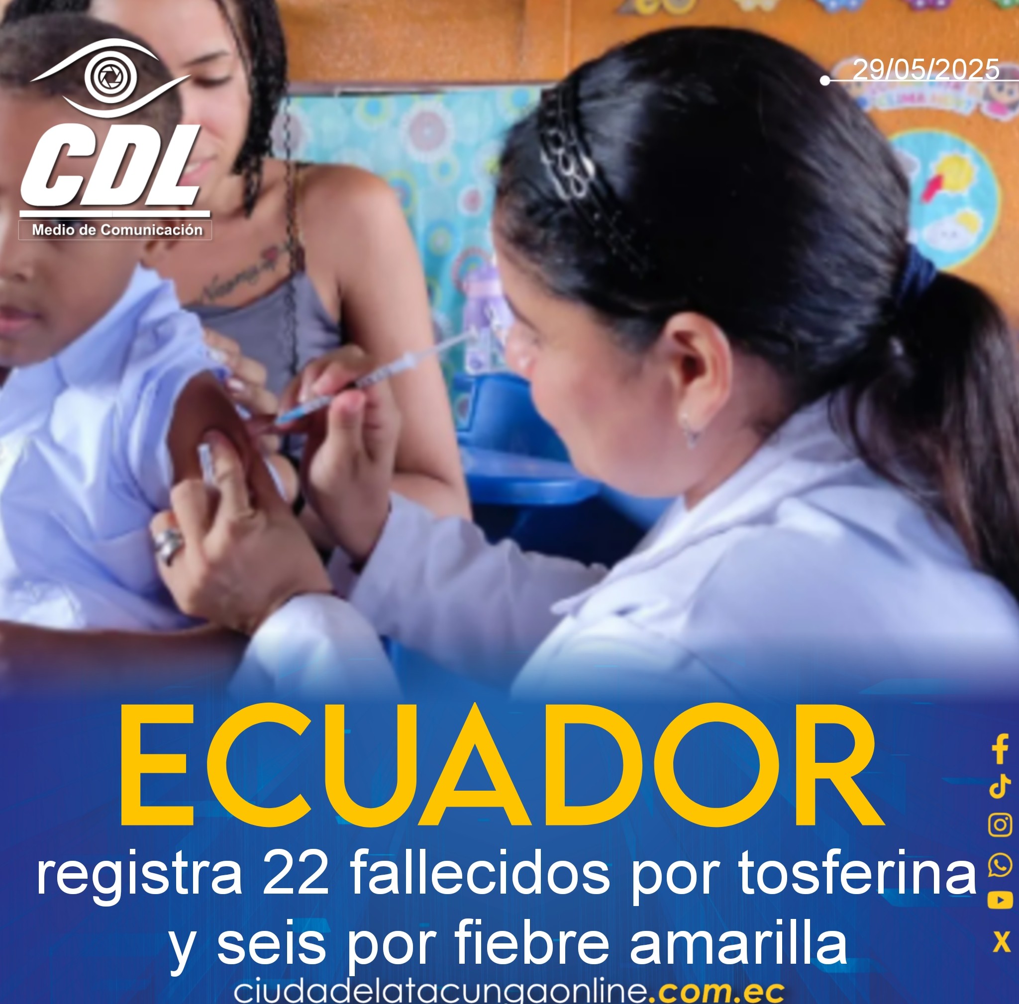 Ecuador registra 22 fallecidos por tosferina y seis por fiebre amarilla