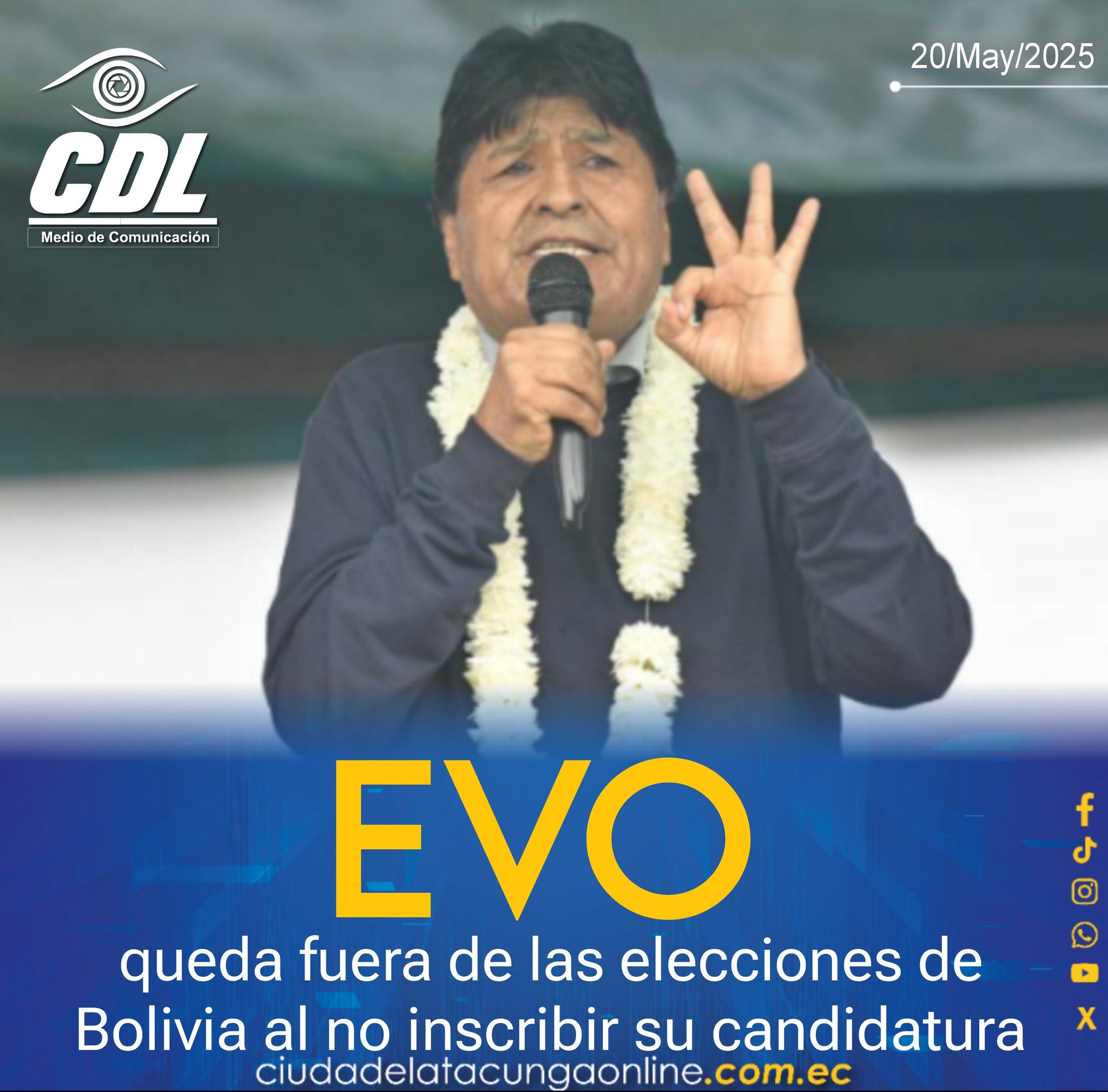 Evo Morales queda fuera de las elecciones de Bolivia al no inscribir su candidatura