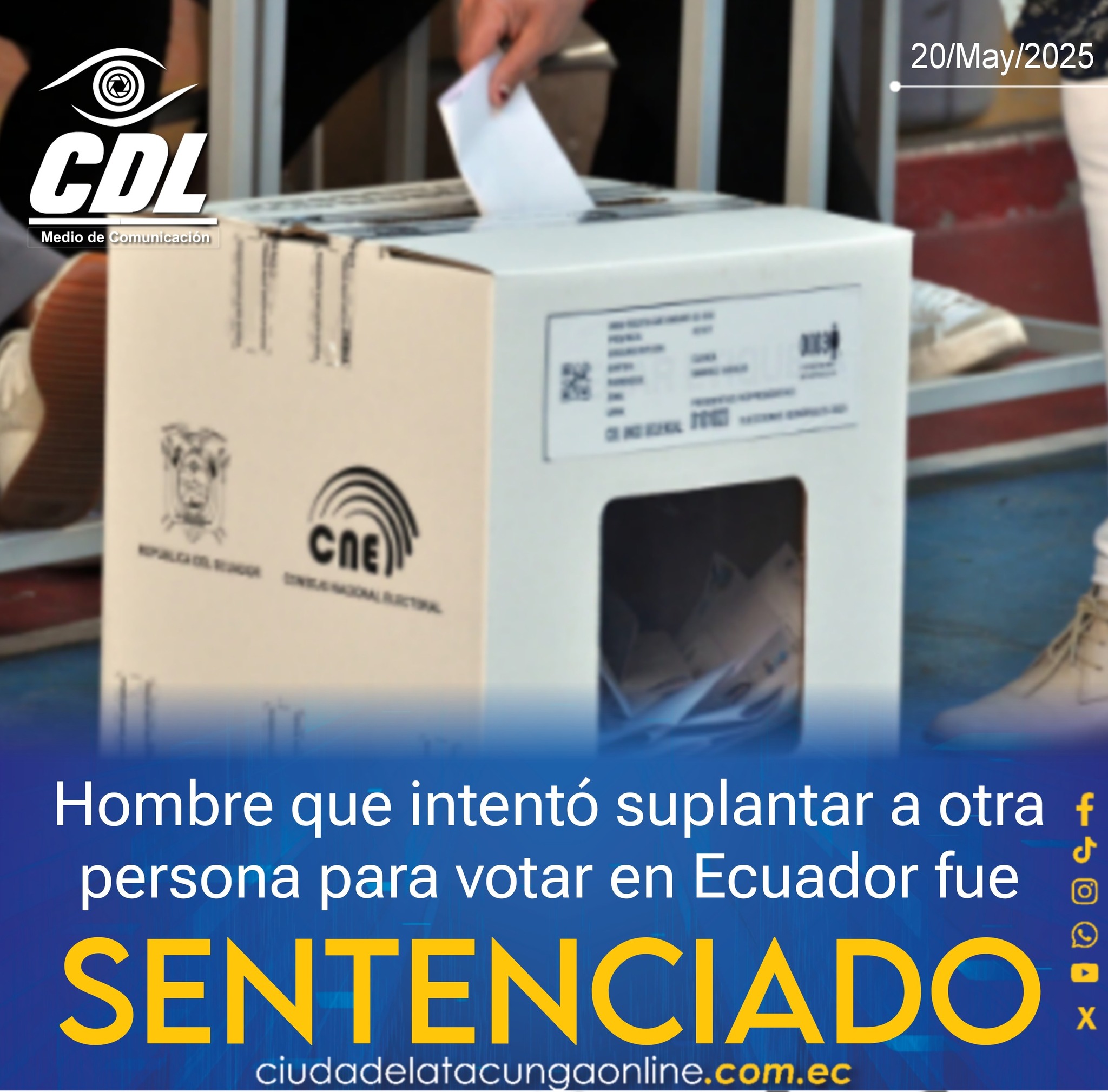 Hombre que intentó suplantar a otra persona para votar en Ecuador fue sentenciado