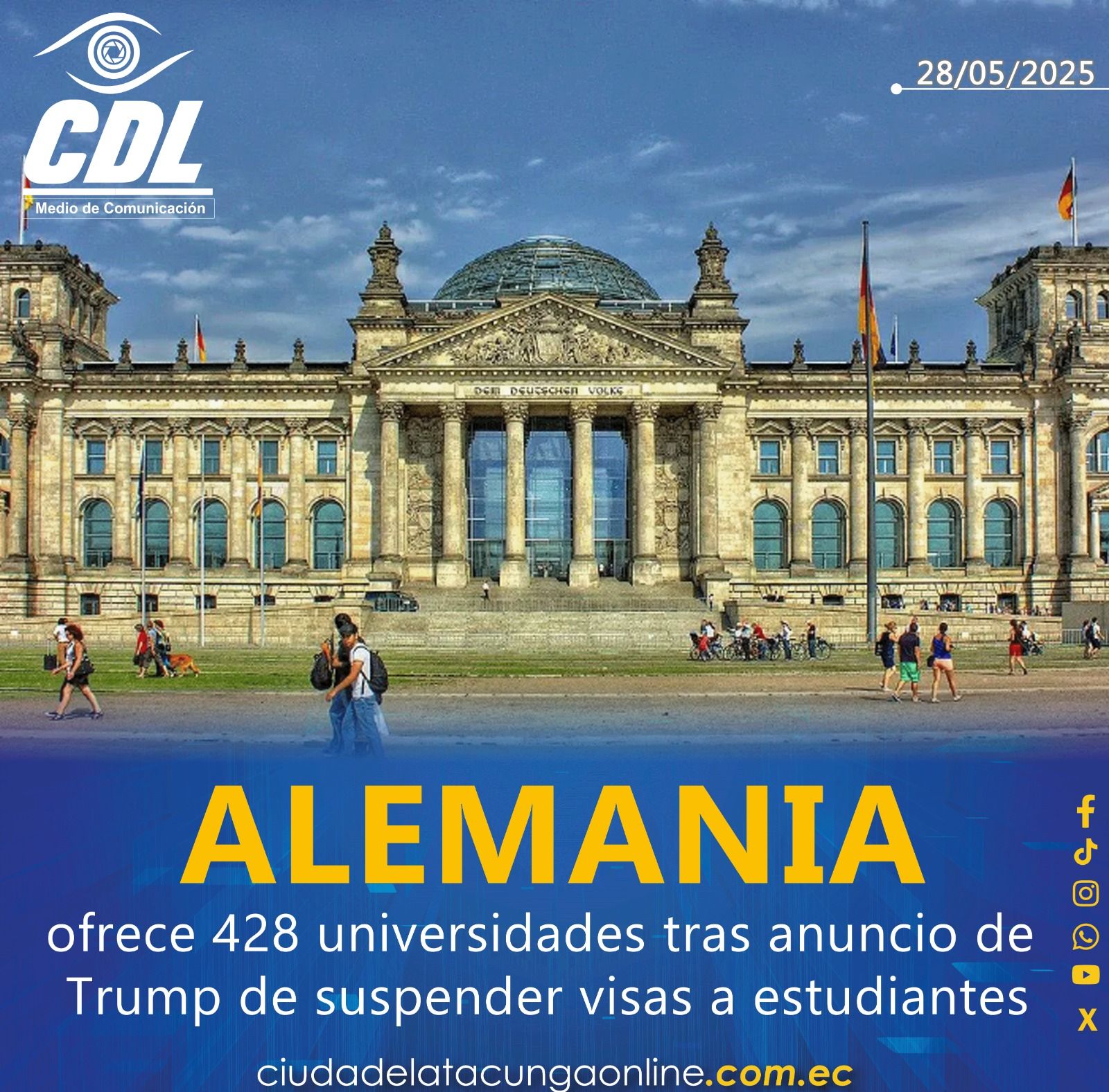 Alemania ofrece 428 universidades tras anuncio de Trump de suspender visas a estudiantes