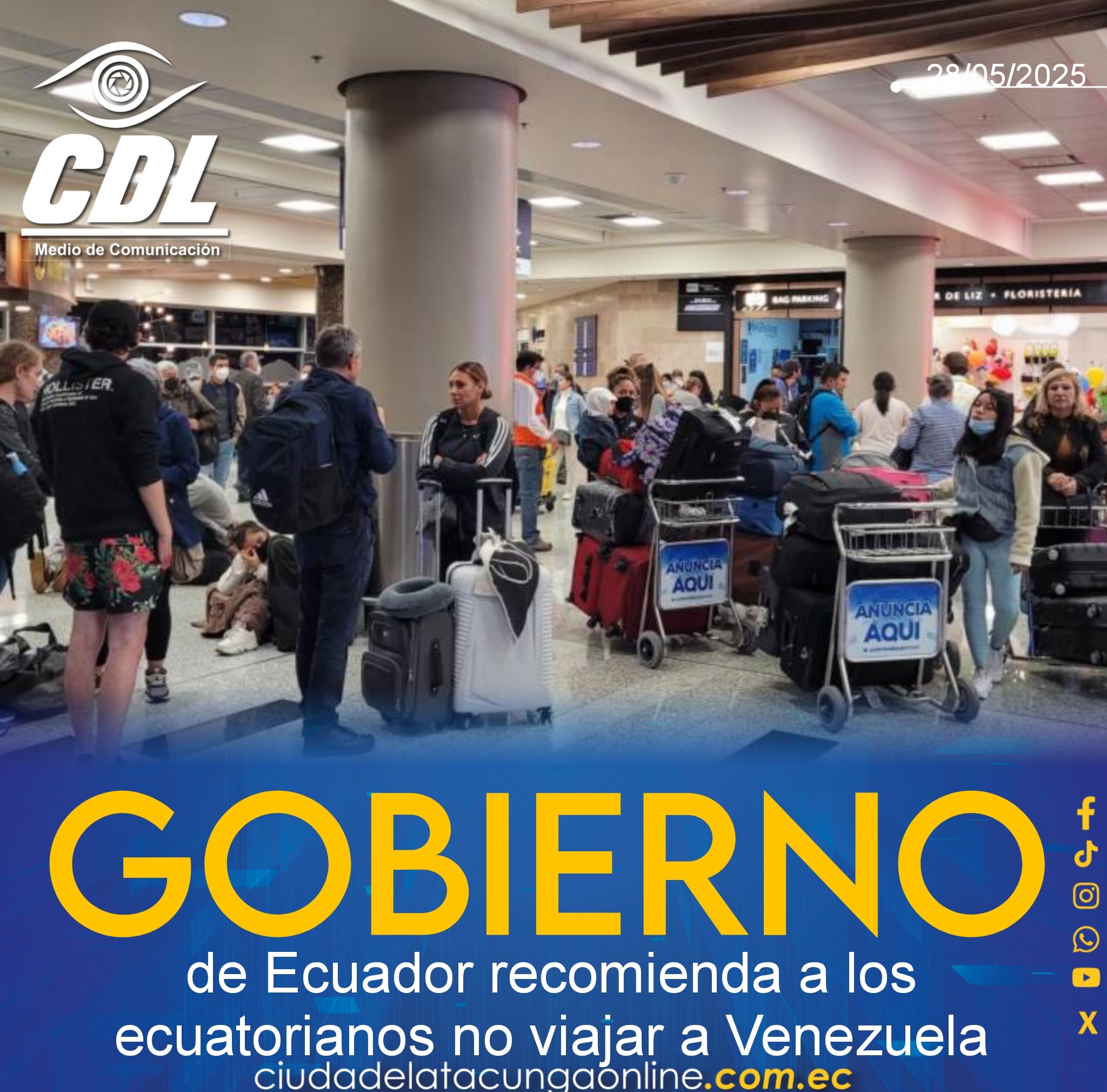 Gobierno de Ecuador recomienda a los ecuatorianos no viajar a Venezuela