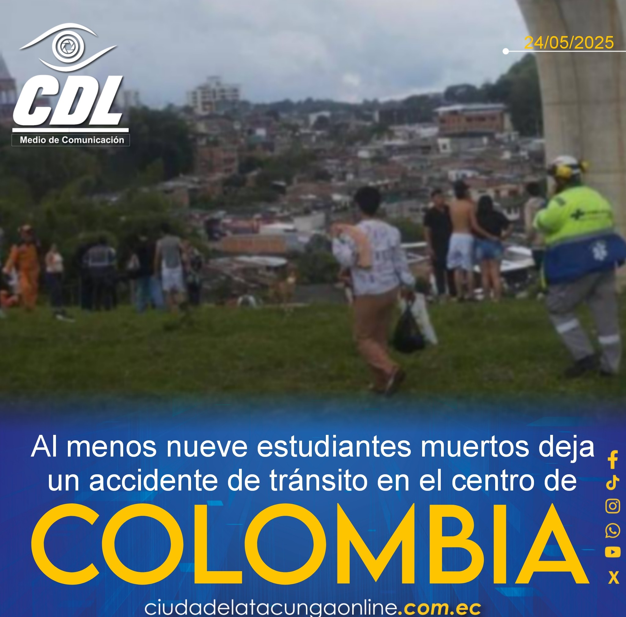 Al menos nueve estudiantes muertos deja un accidente de tránsito en el centro de Colombia
