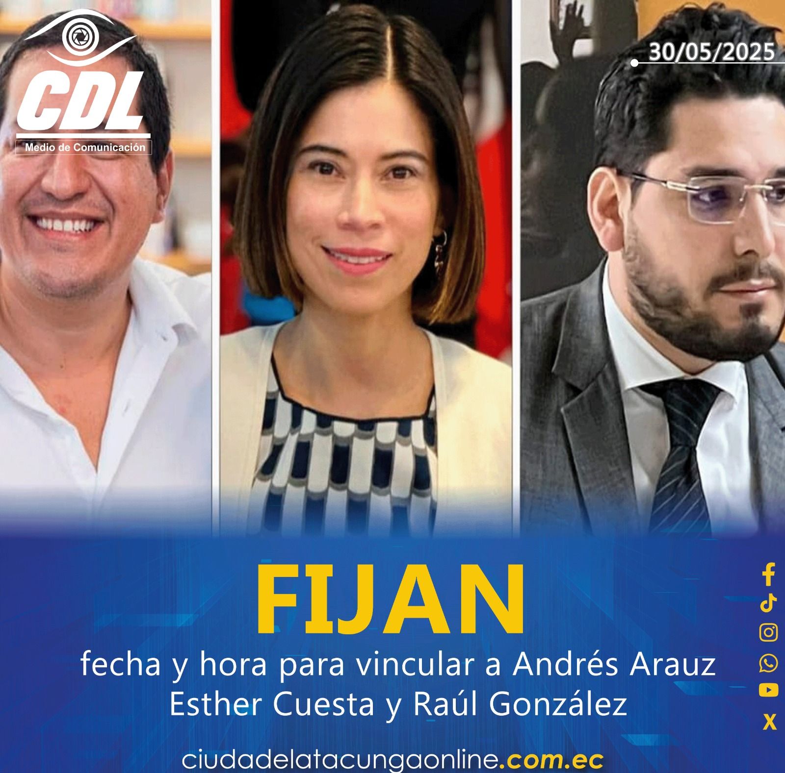 Caso Ligados: Fijan fecha y hora para vincular a Andrés Arauz, Esther Cuesta y Raúl González