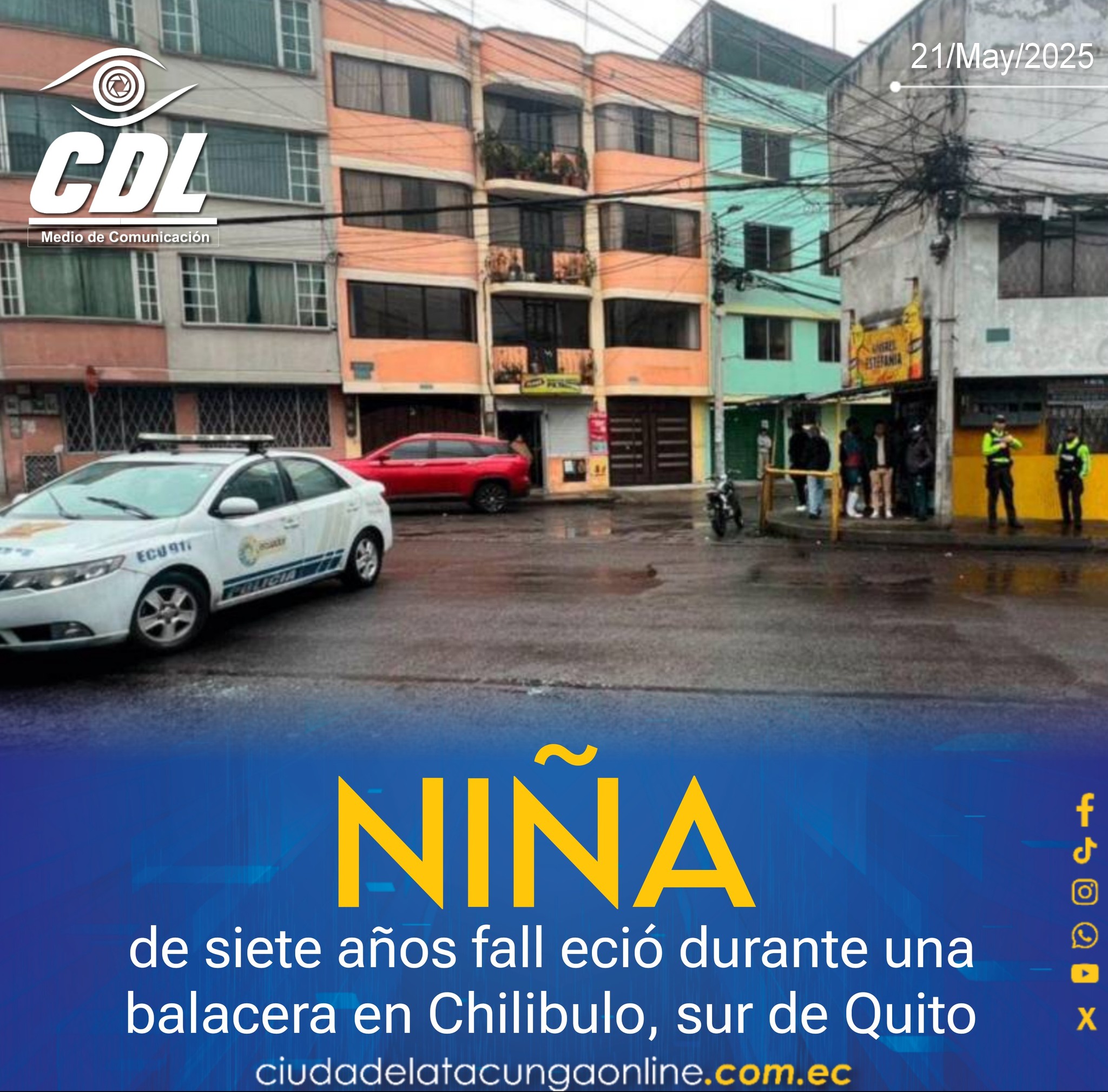 Una niña de siete años fall eció durante una balacera en Chilibulo, sur de Quito