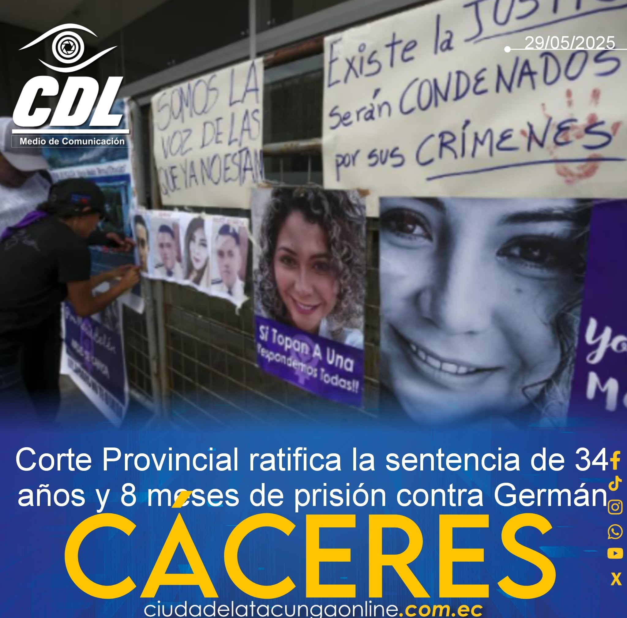 La Corte Provincial ratifica la sentencia de 34 años y 8 meses de prisión contra Germán Cáceres