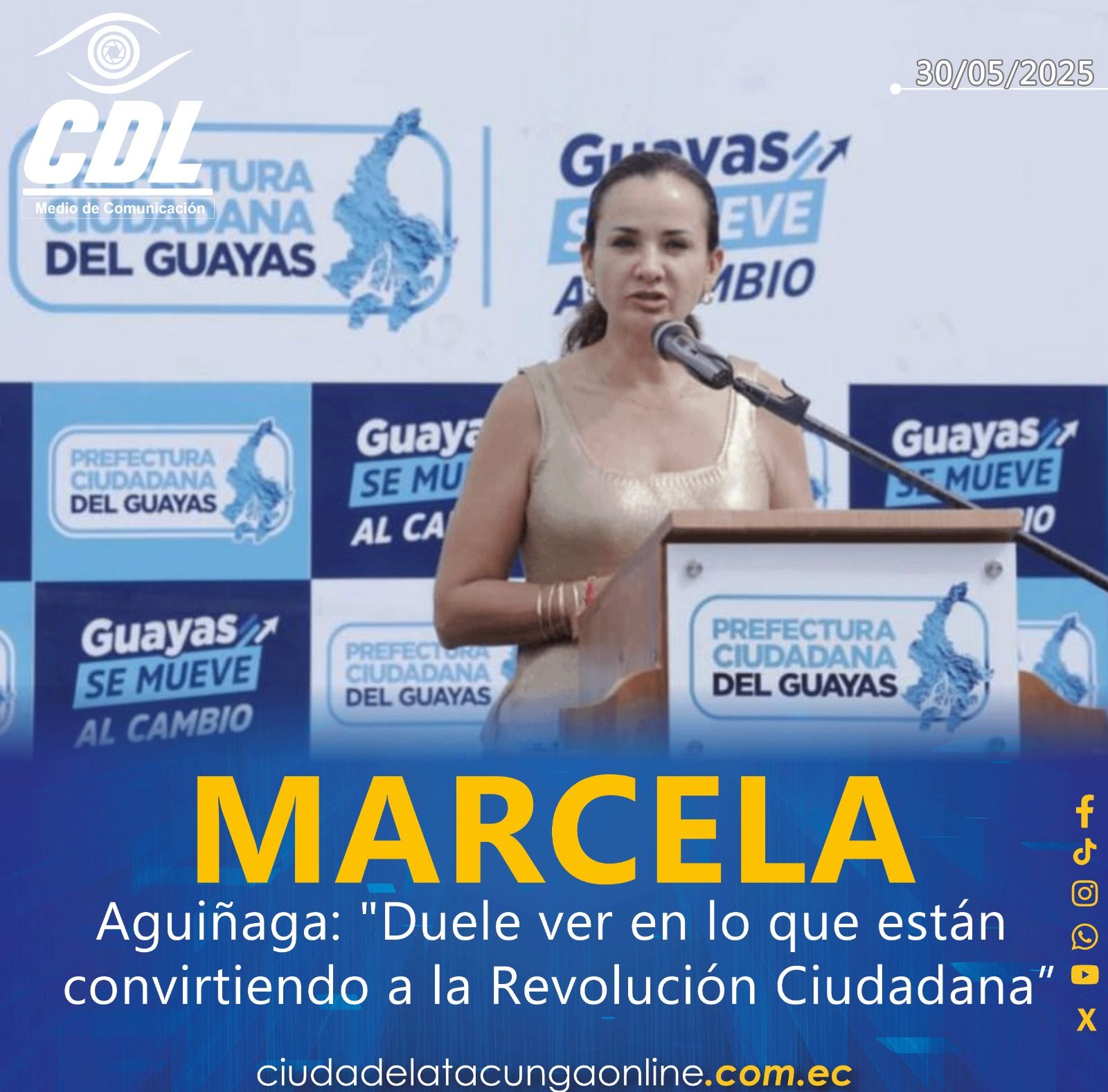 Marcela Aguiñaga: «Duele ver en lo que están convirtiendo a la Revolución Ciudadana»