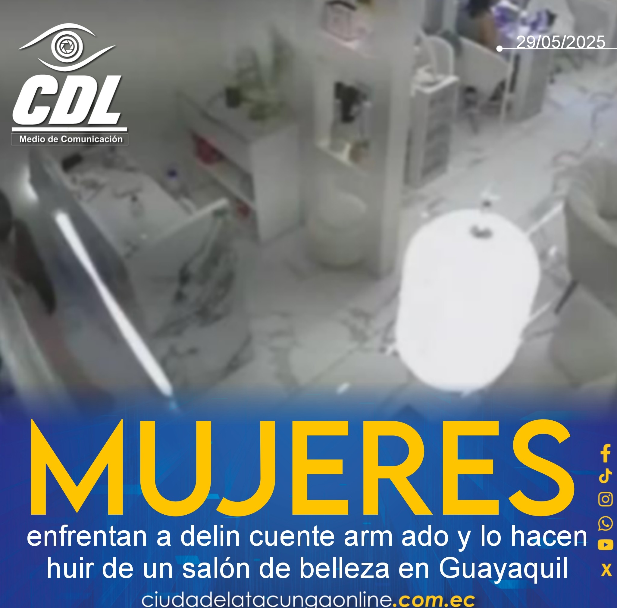 Mujeres enfrentan a delin cuente arm ado y lo hacen huir de un salón de belleza en Guayaquil