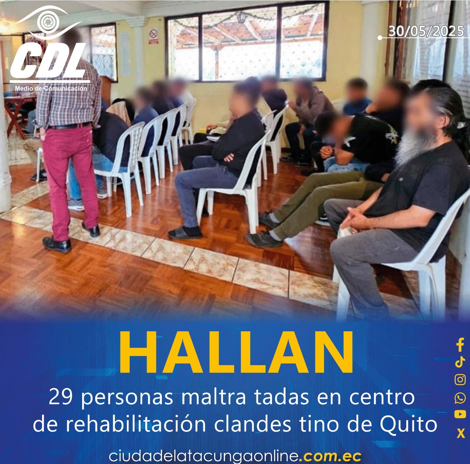 Hallan 29 personas maltratadas en centro de rehabilitación clandestino de Quito