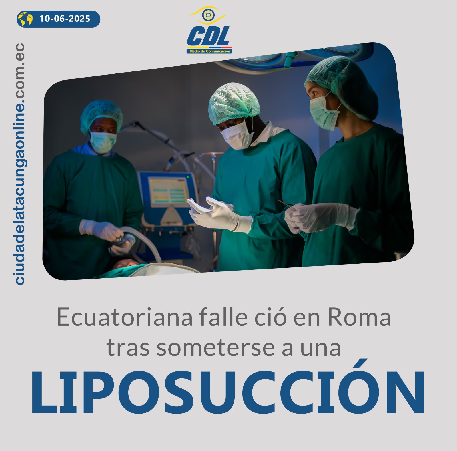 Ecuatoriana falleció en Roma tras someterse a una liposucción