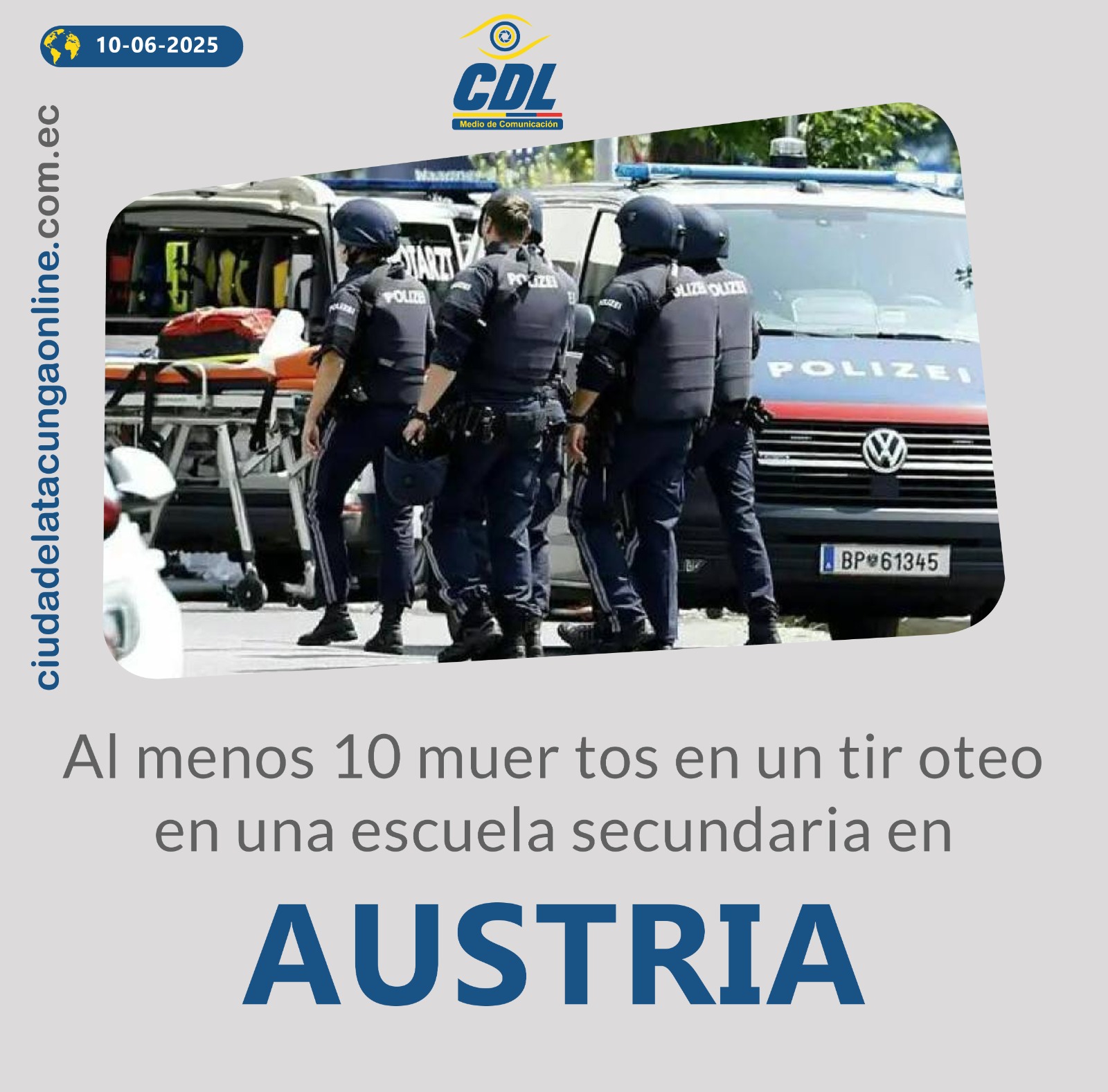 Al menos 10 muertos en un tiroteo en una escuela secundaria en Austria