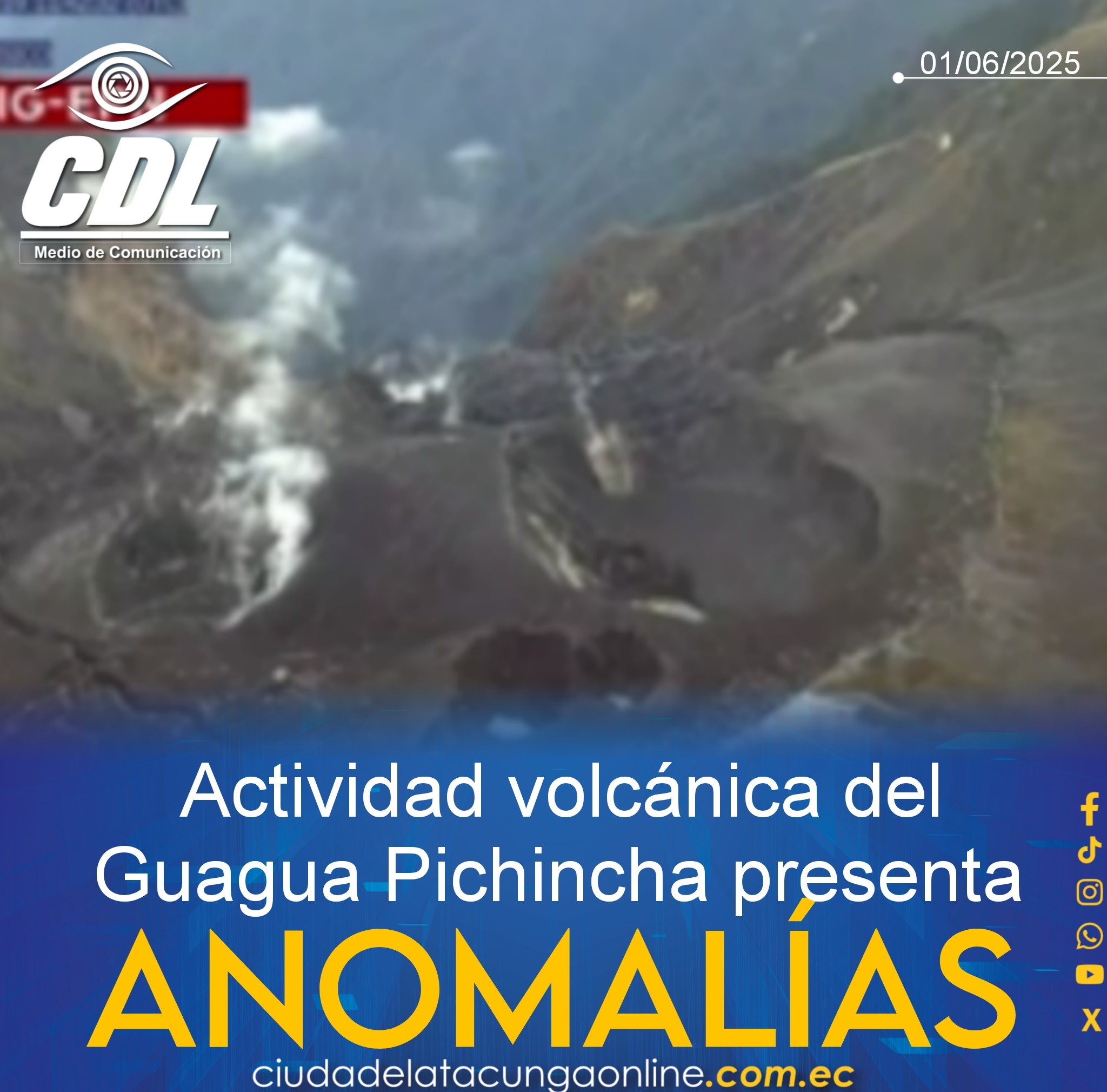 La actividad volcánica del Guagua Pichincha presenta anomalías