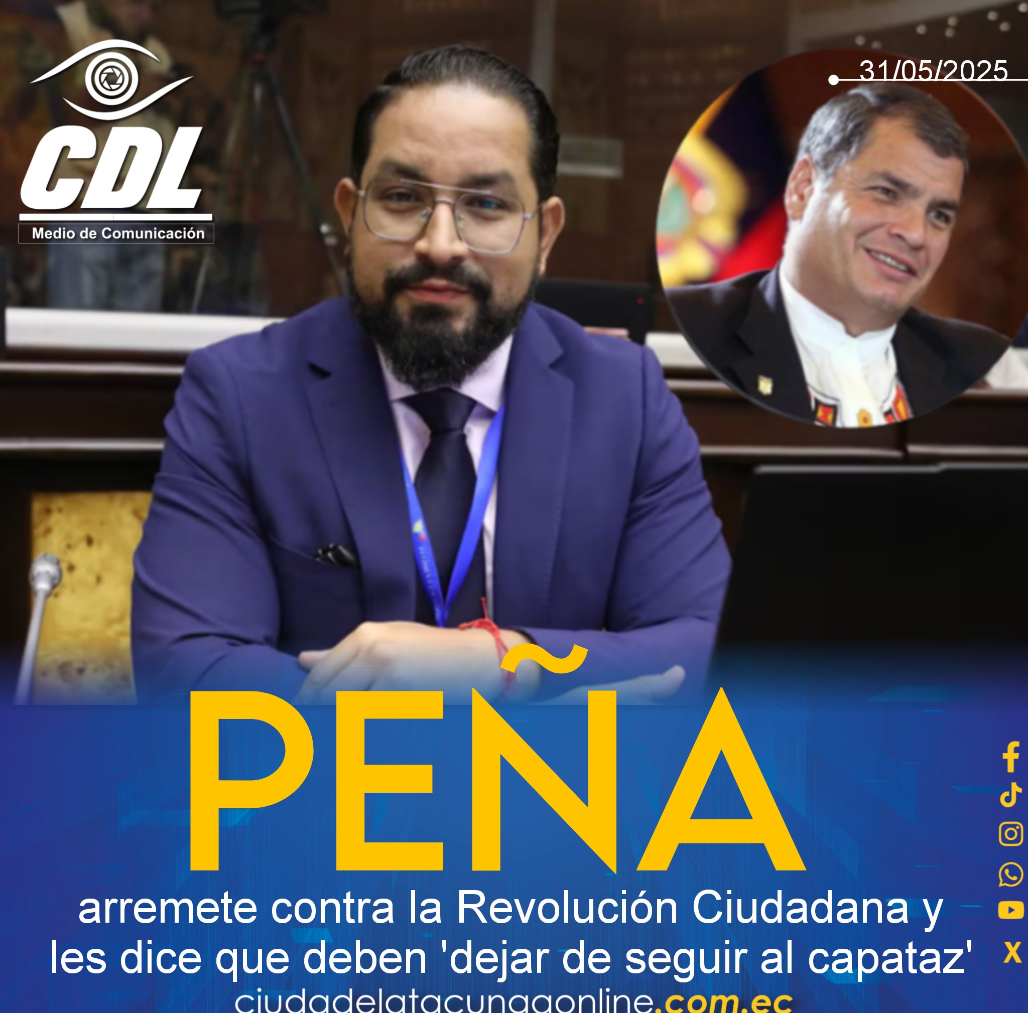 Sergio Peña arremete contra la Revolución Ciudadana y les dice que deben ‘dejar de seguir al capataz’