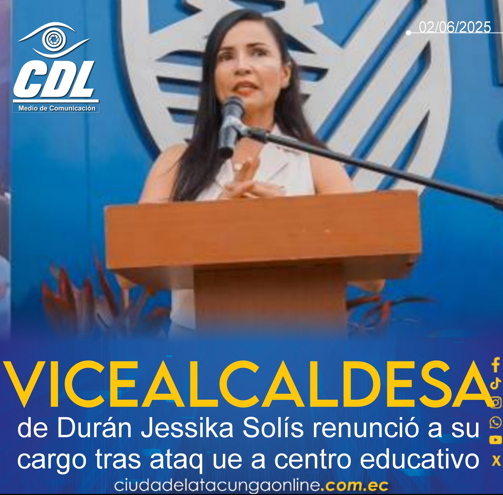 Vicealcaldesa de Durán Jessika Solís renunció a su cargo tras ataq ue a centro educativo