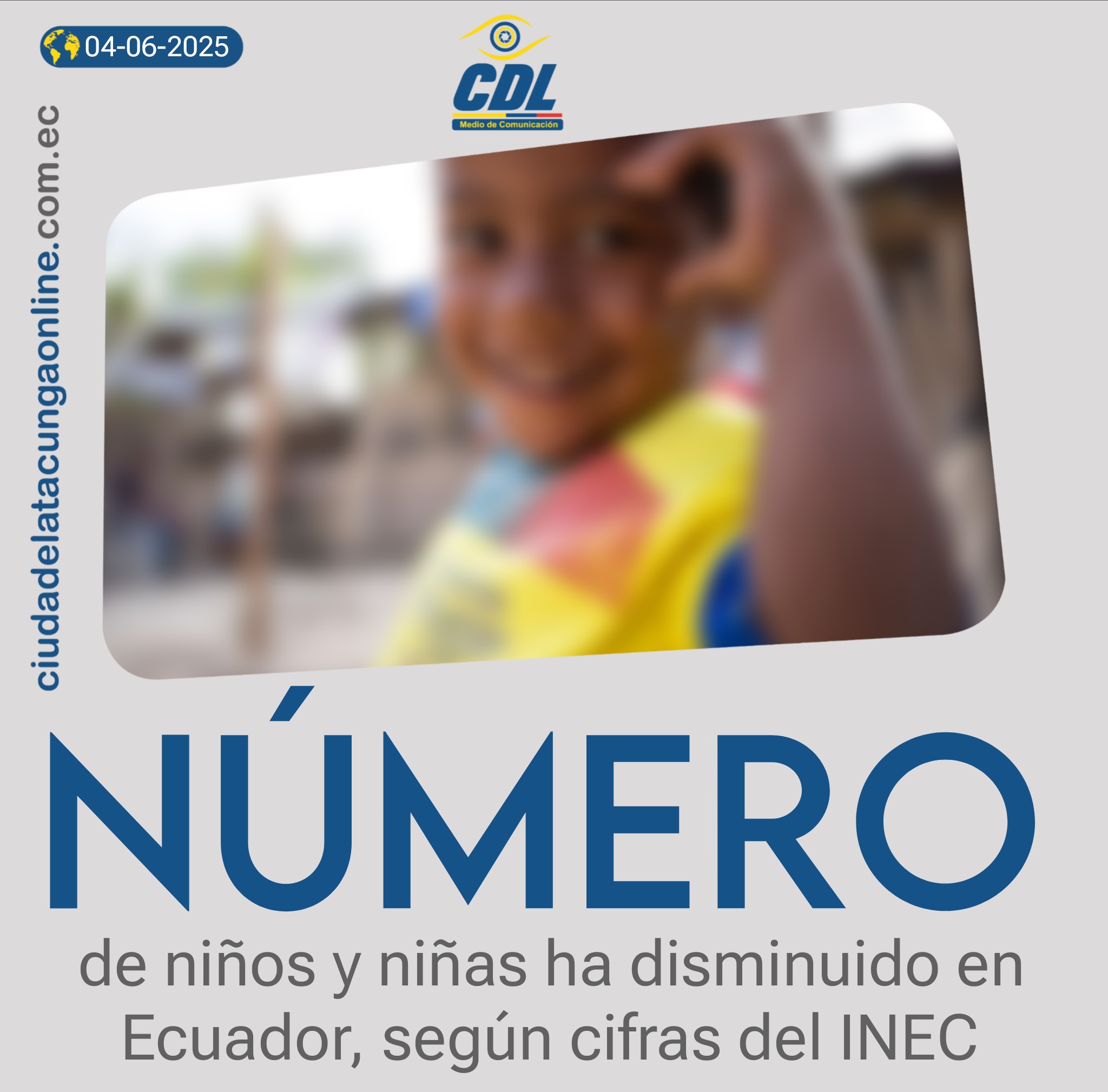 El número de niños y niñas ha disminuido en Ecuador, según cifras del INEC