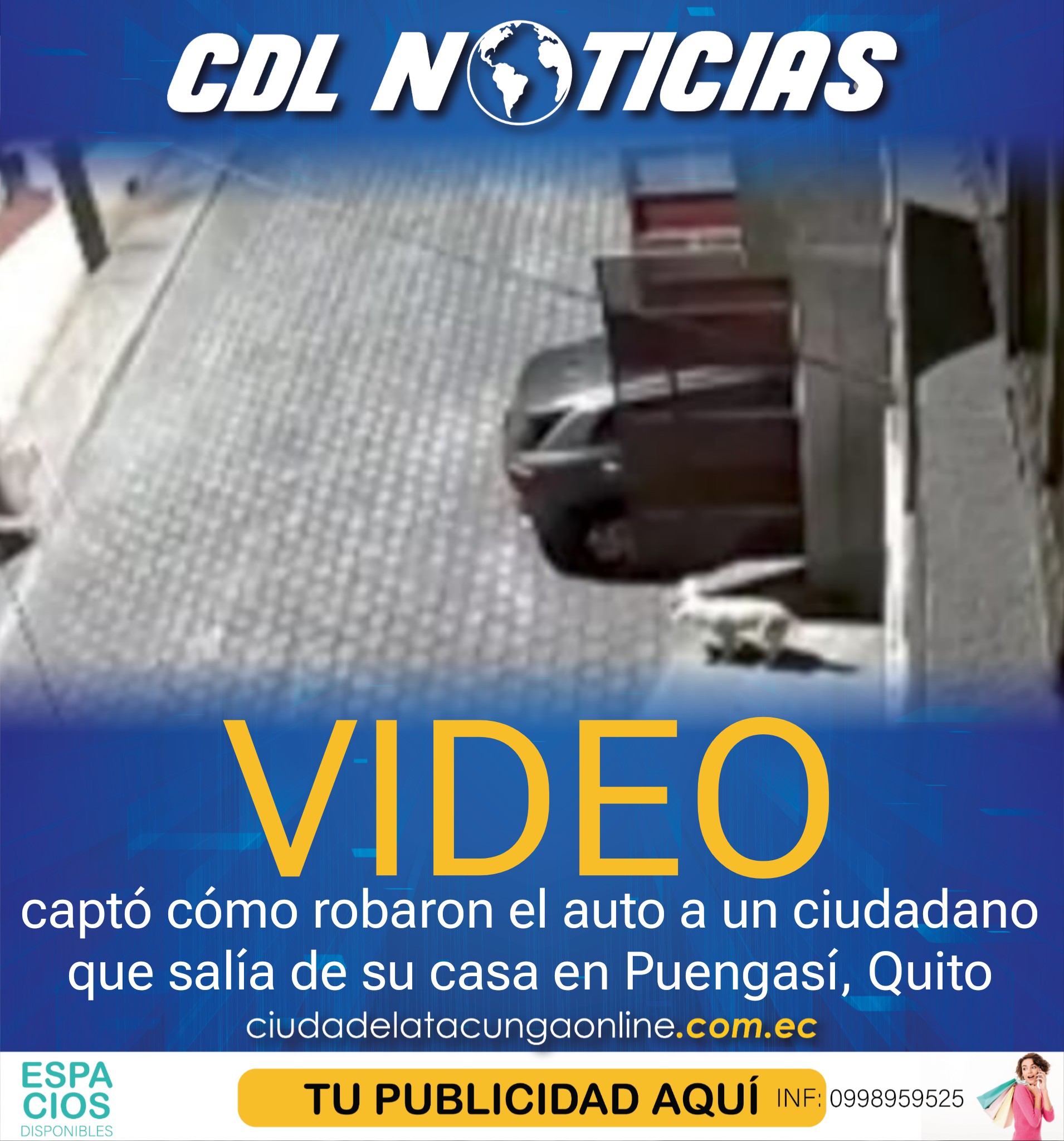 Un video captó cómo robaron el auto a un ciudadano que salía de su casa en Puengasí, Quito