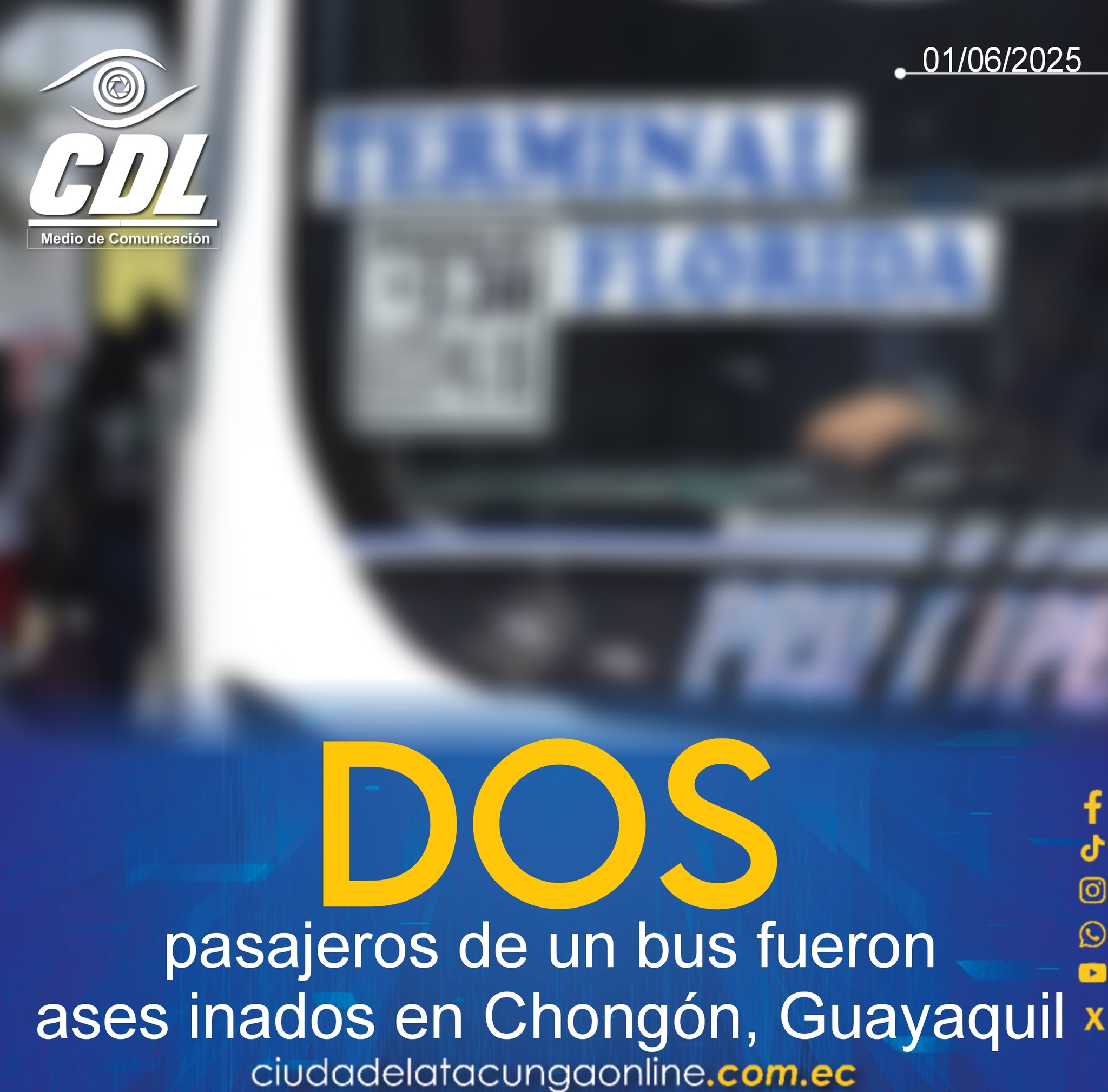 Dos pasajeros de un bus fueron ases inados en Chongón, Guayaquil