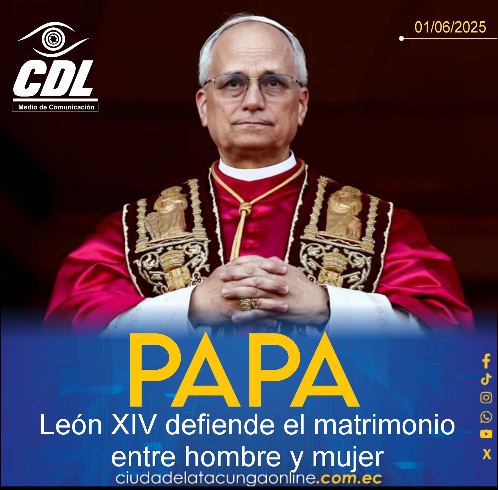 El papa León XIV defiende el matrimonio entre hombre y mujer