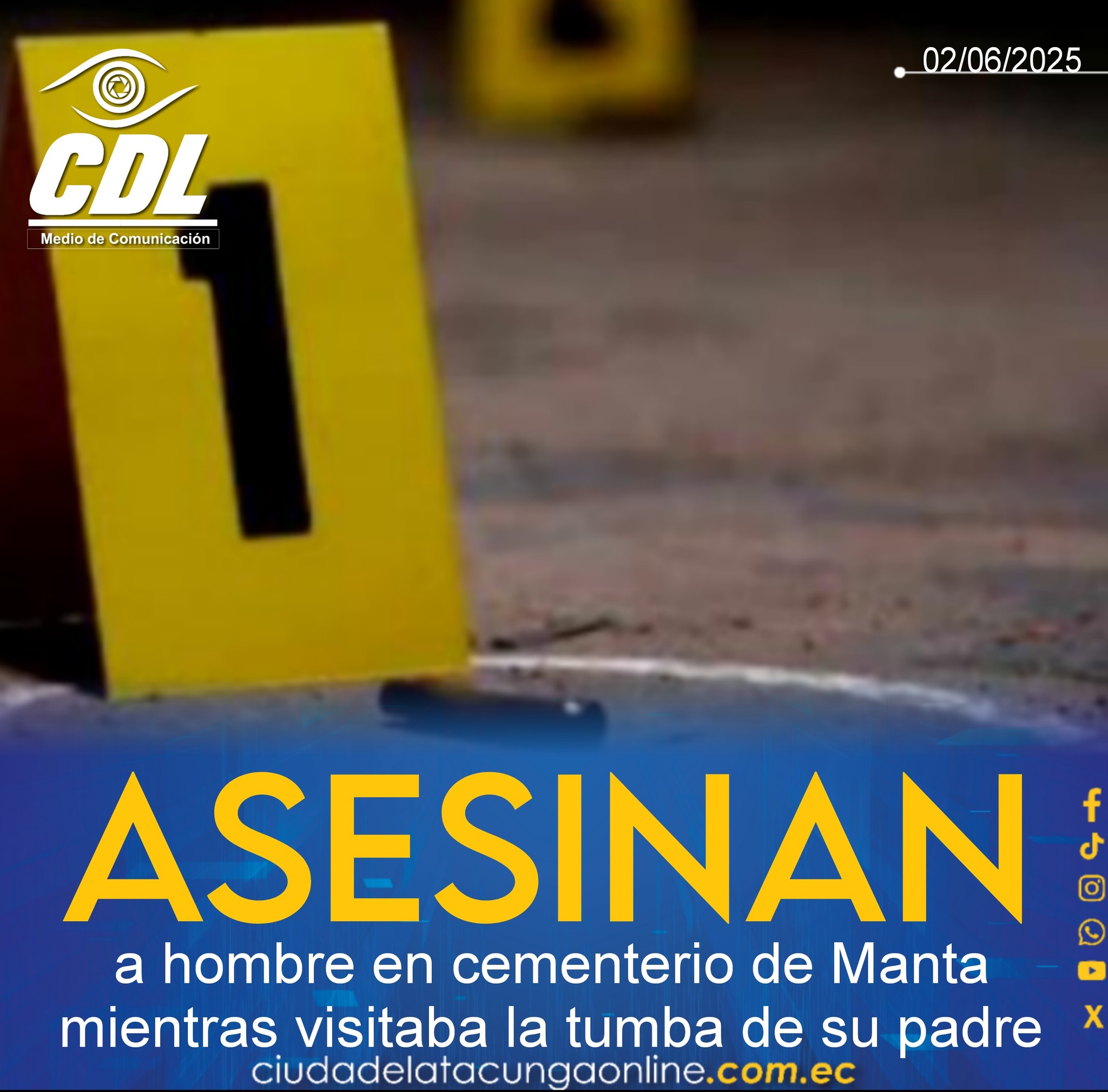Asesinan a hombre en cementerio de Manta mientras visitaba la tumba de su padre