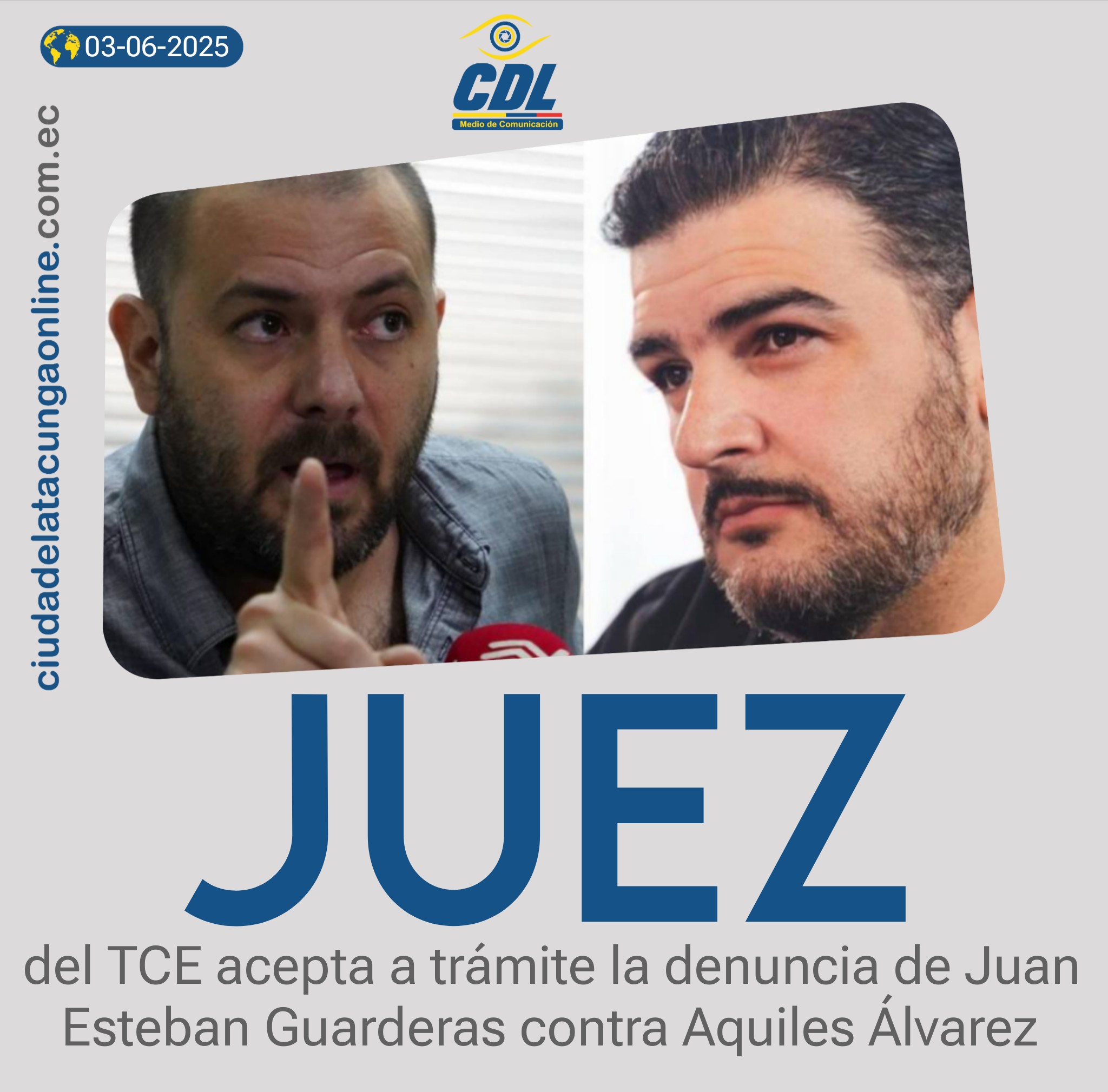 Un juez del TCE acepta a trámite la denuncia de Juan Esteban Guarderas contra Aquiles Álvarez