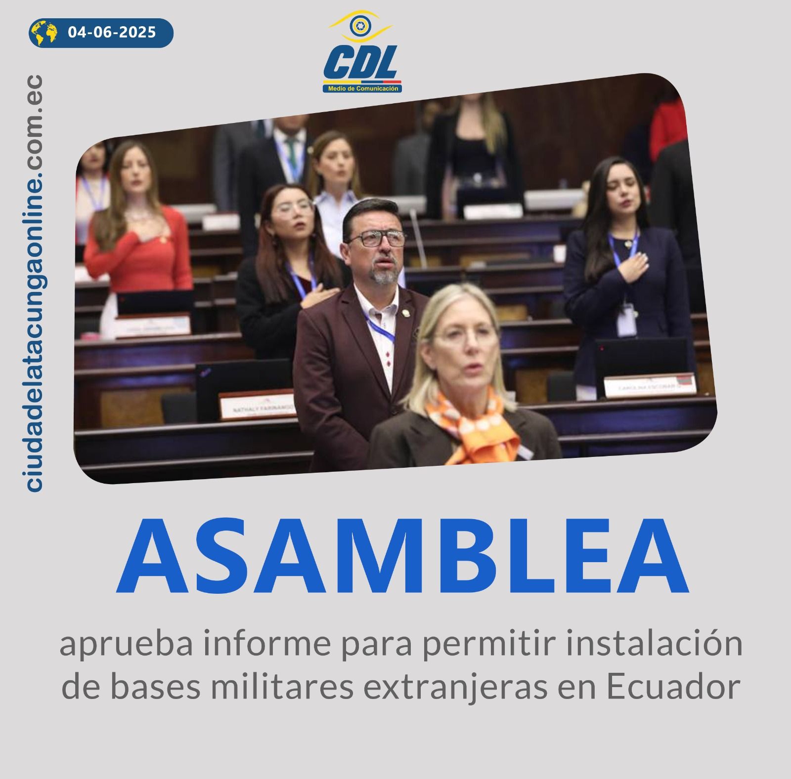 La Asamblea aprueba informe para permitir instalación de bases militares extranjeras en Ecuador