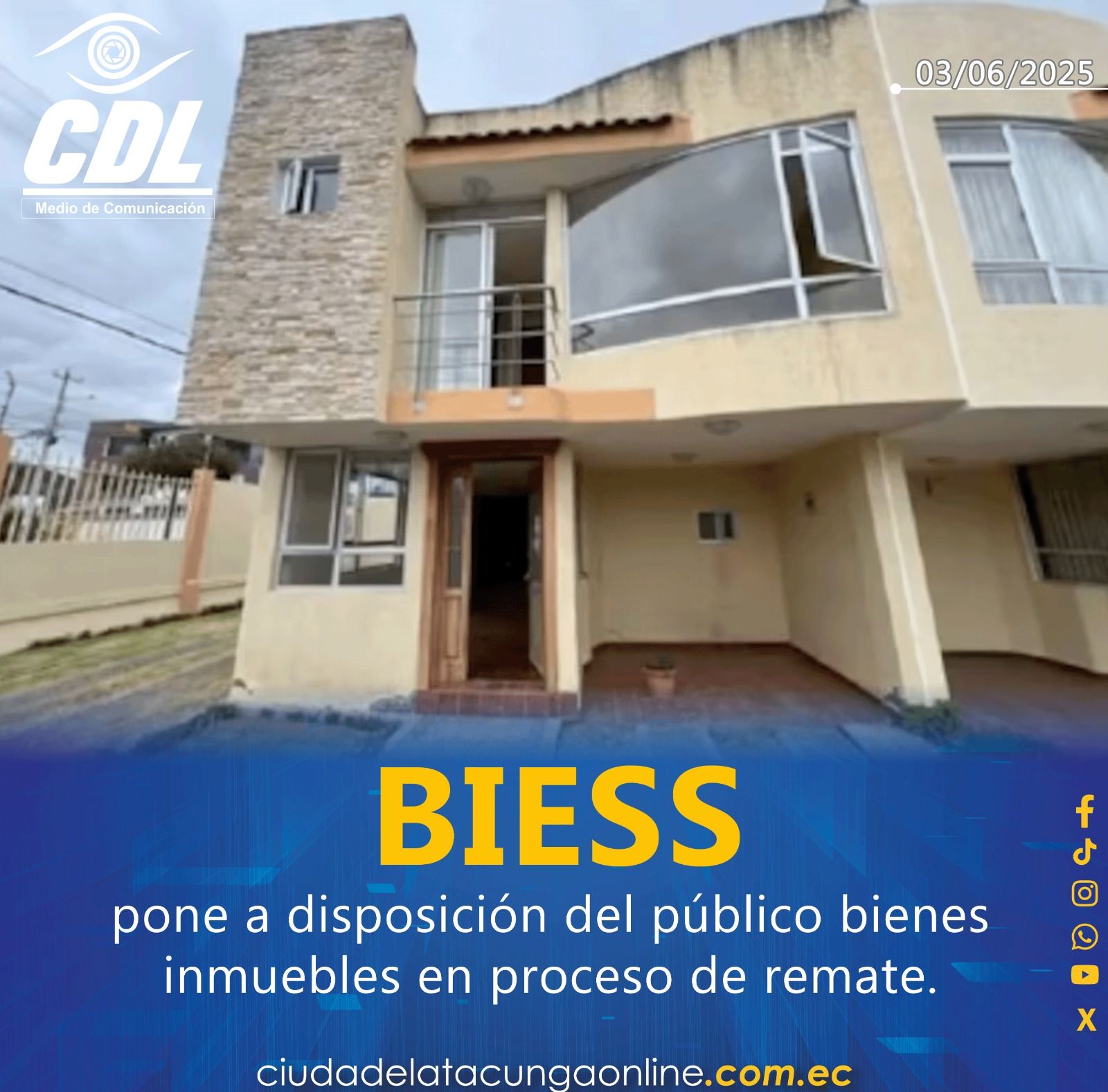 El Biess pone a disposición del público bienes inmuebles en proceso de remate.